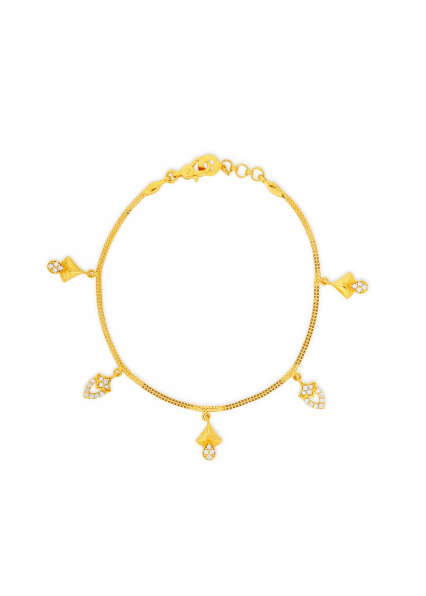 Graceful Floral 22K Gold Bracelet