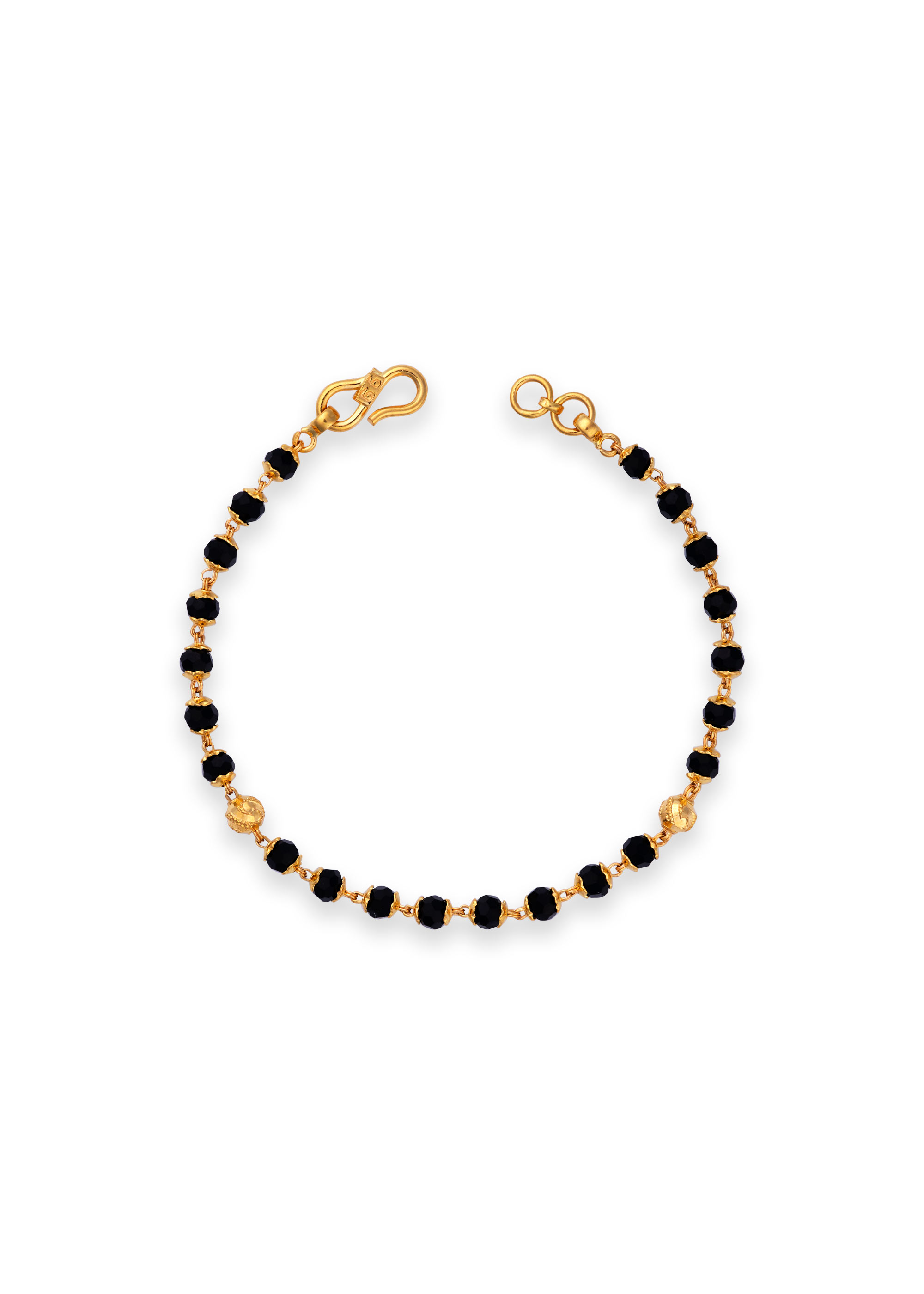 Crystal Bead 22K Gold Bracelet