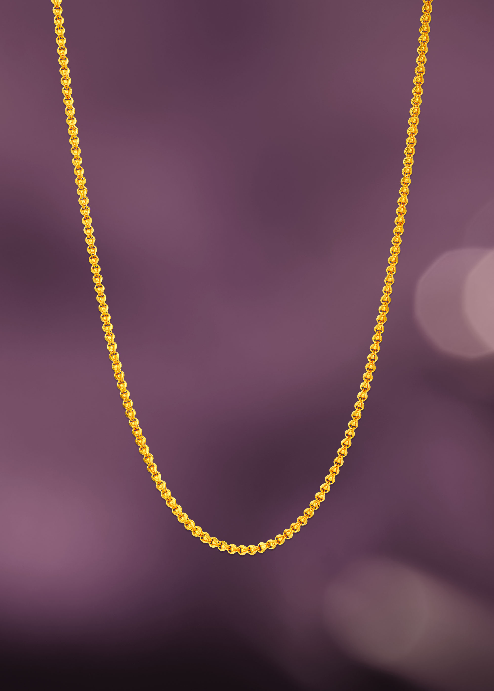 Interior Ball 22K Gold Bell-Shape Chain