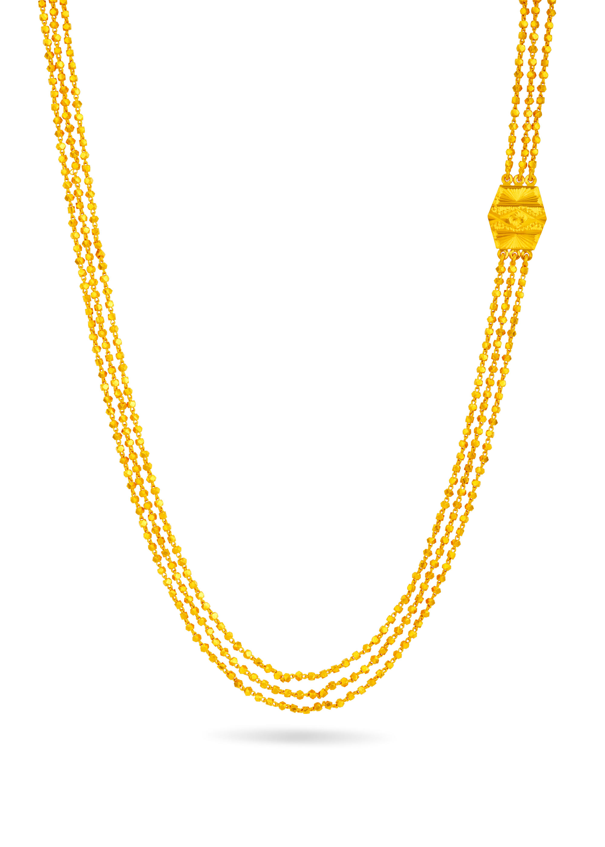 Palak Saralu Gold Bead Chain