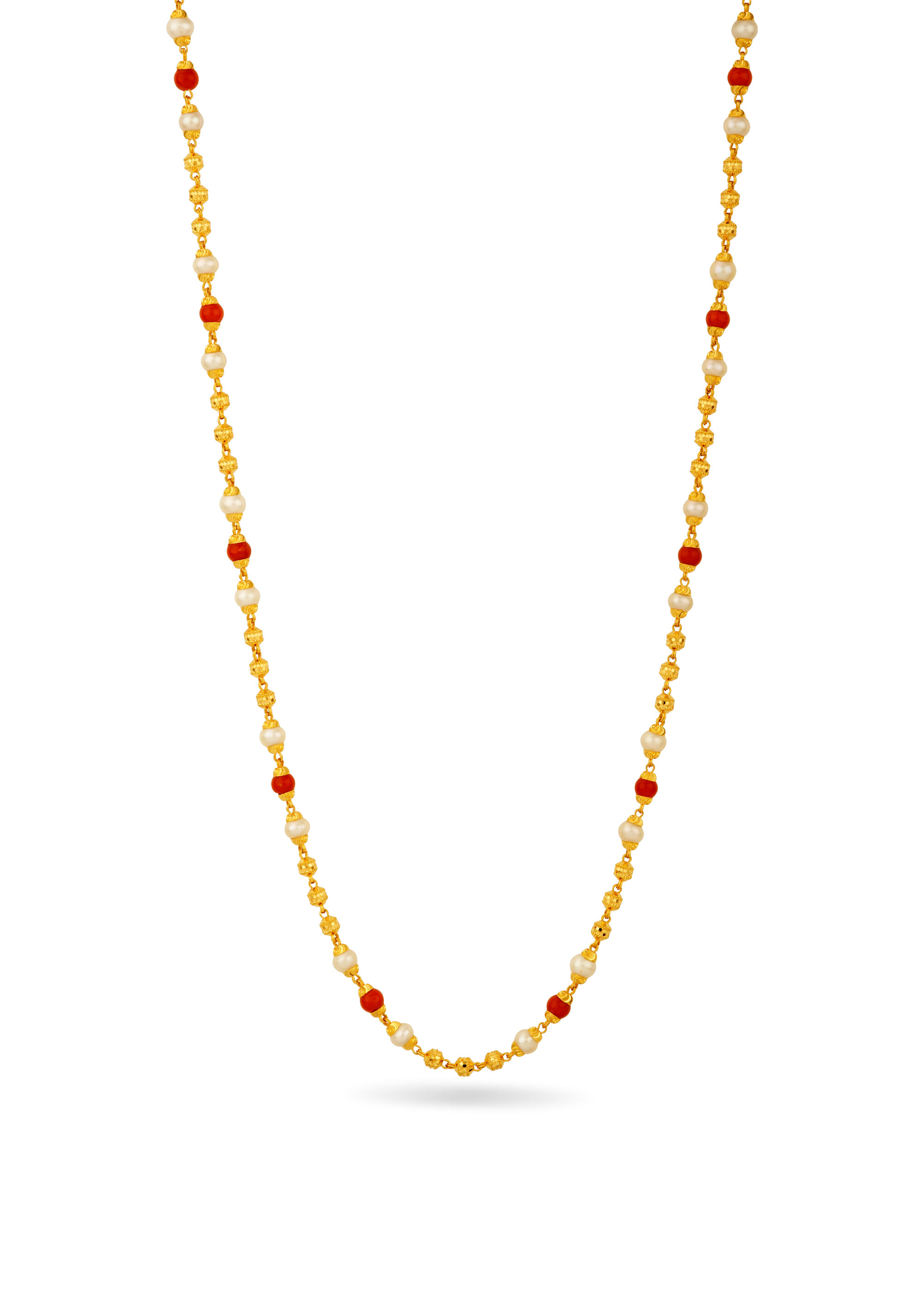 Pearl and Coral 22K Gold Chain