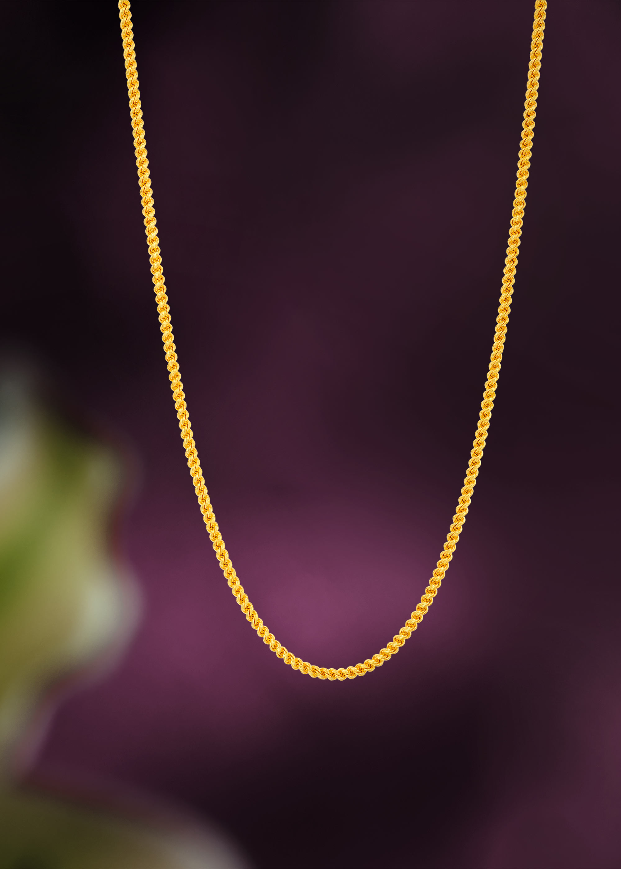 Classic Rope 22K Gold Hollow Chain