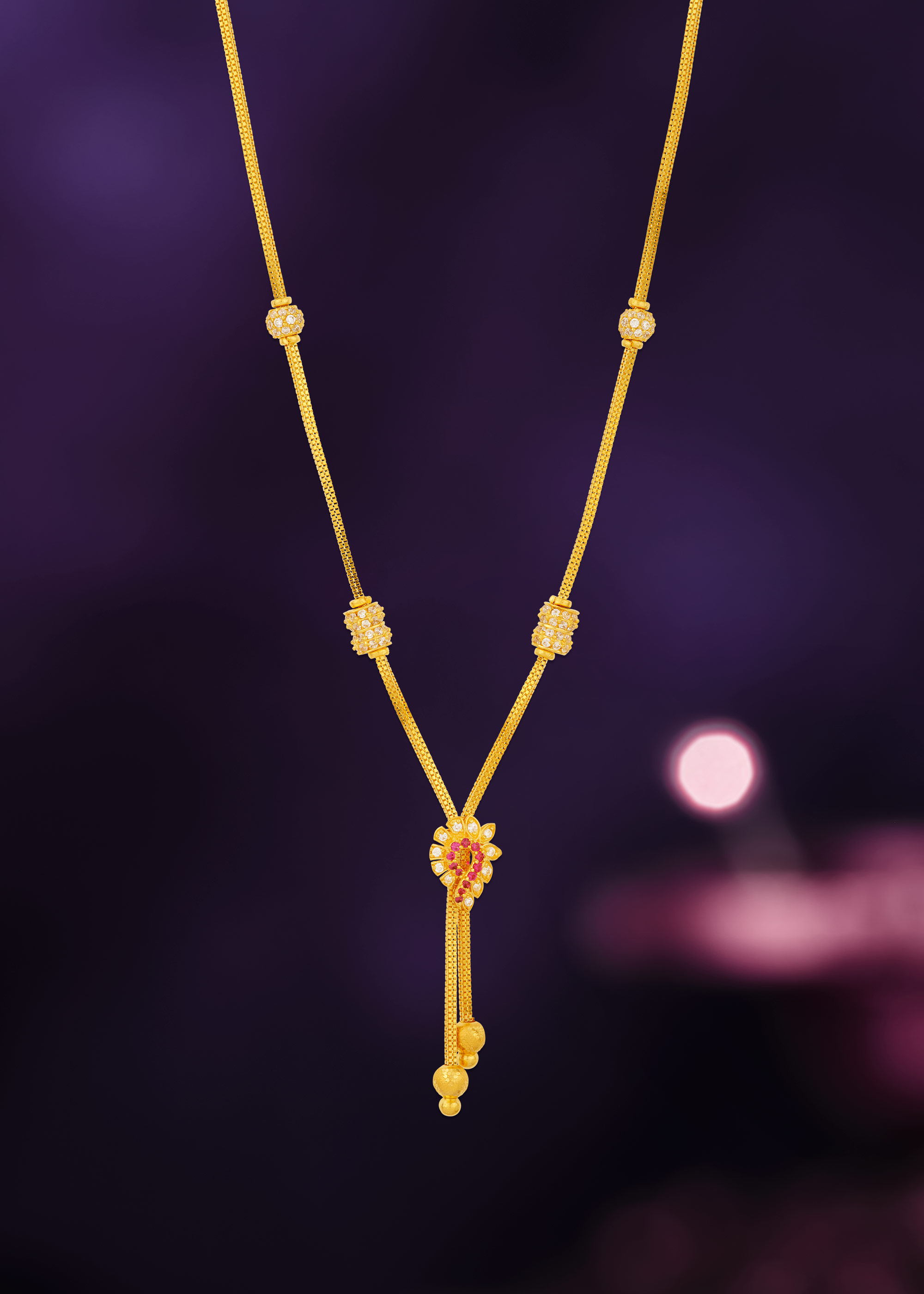 Floral Machine 22K Gold Crafted Chain