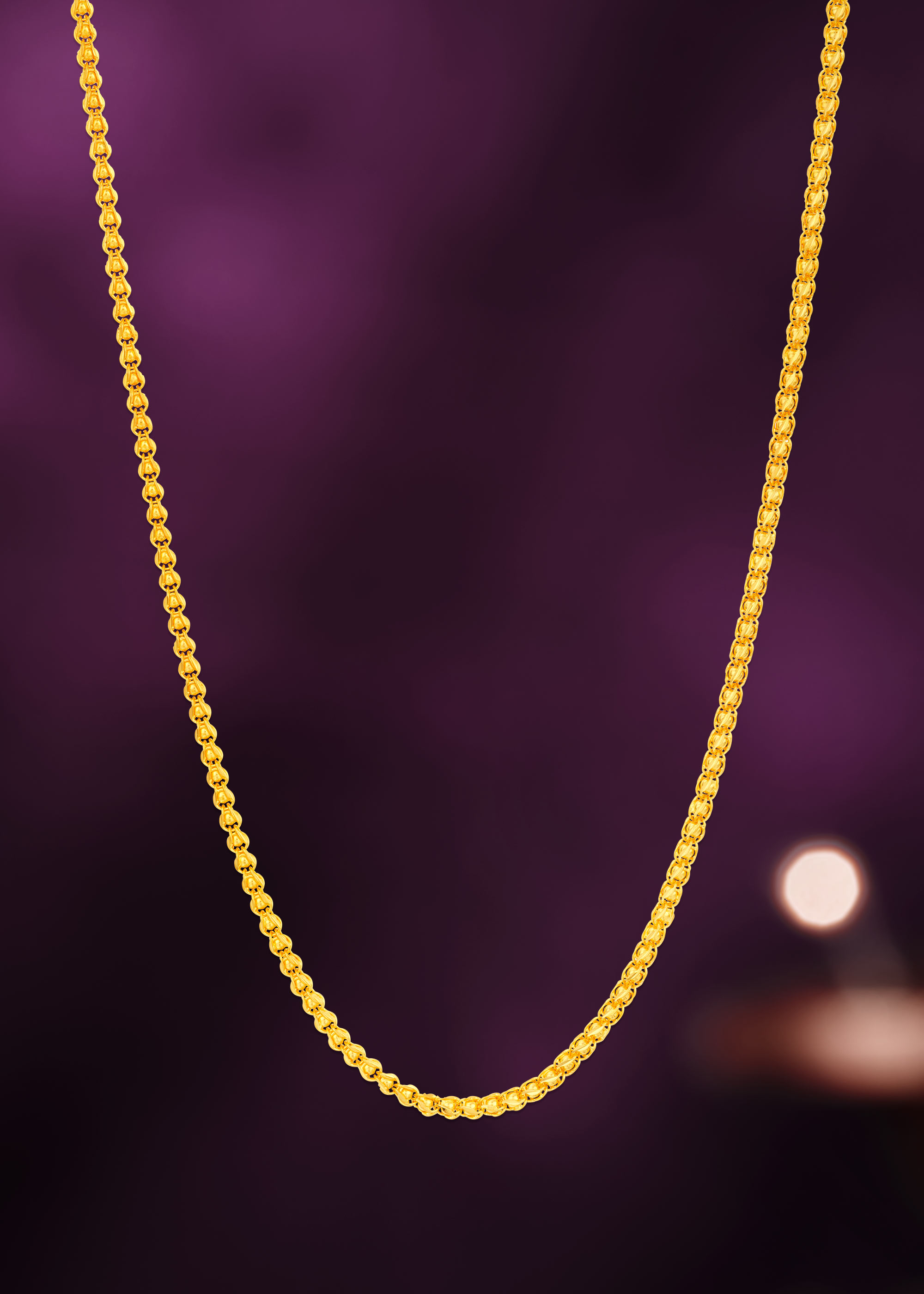 Bell-Shaped Ball 22K Gold Wrapped Chain
