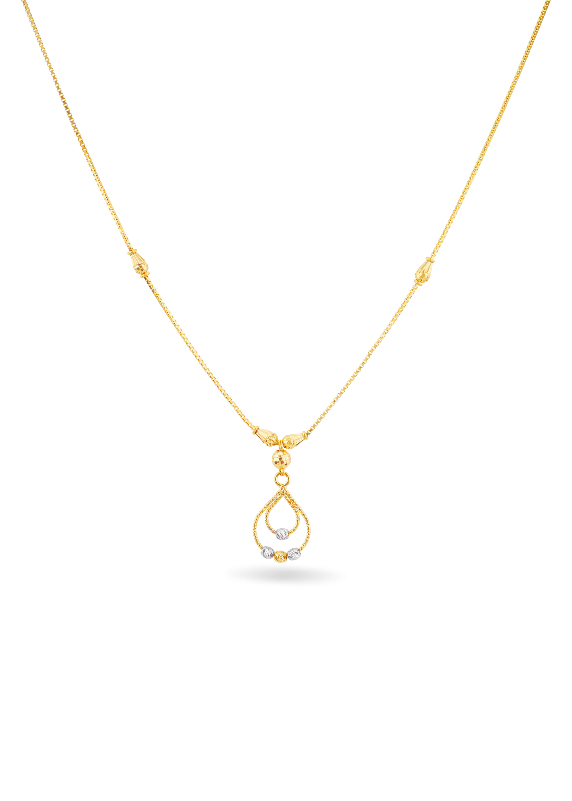 Infinity Cluster 22K Gold Pendant Chain