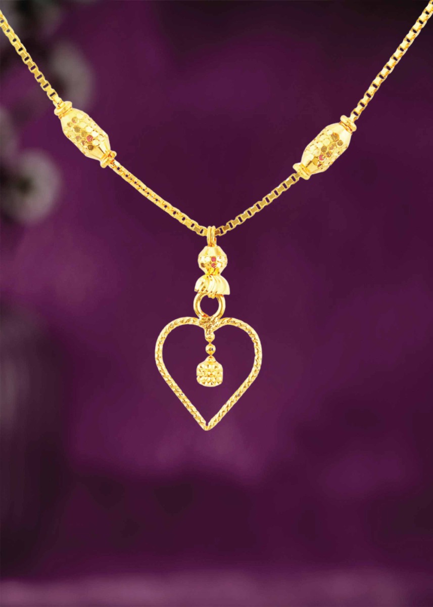 Fancy Heart Charm 22K Gold Chain