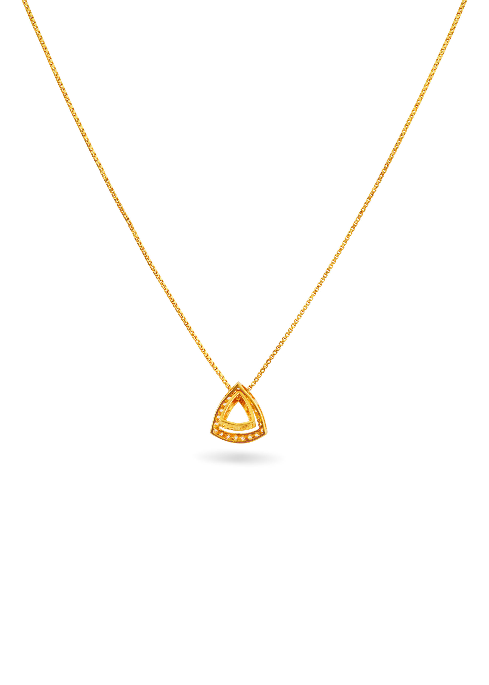 Triangle Pendant 22K Gold Chain