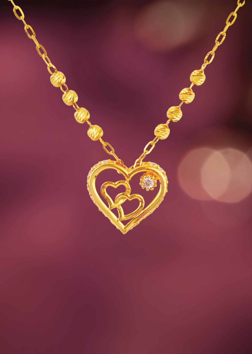 Dual Heart 22K Gold Chain