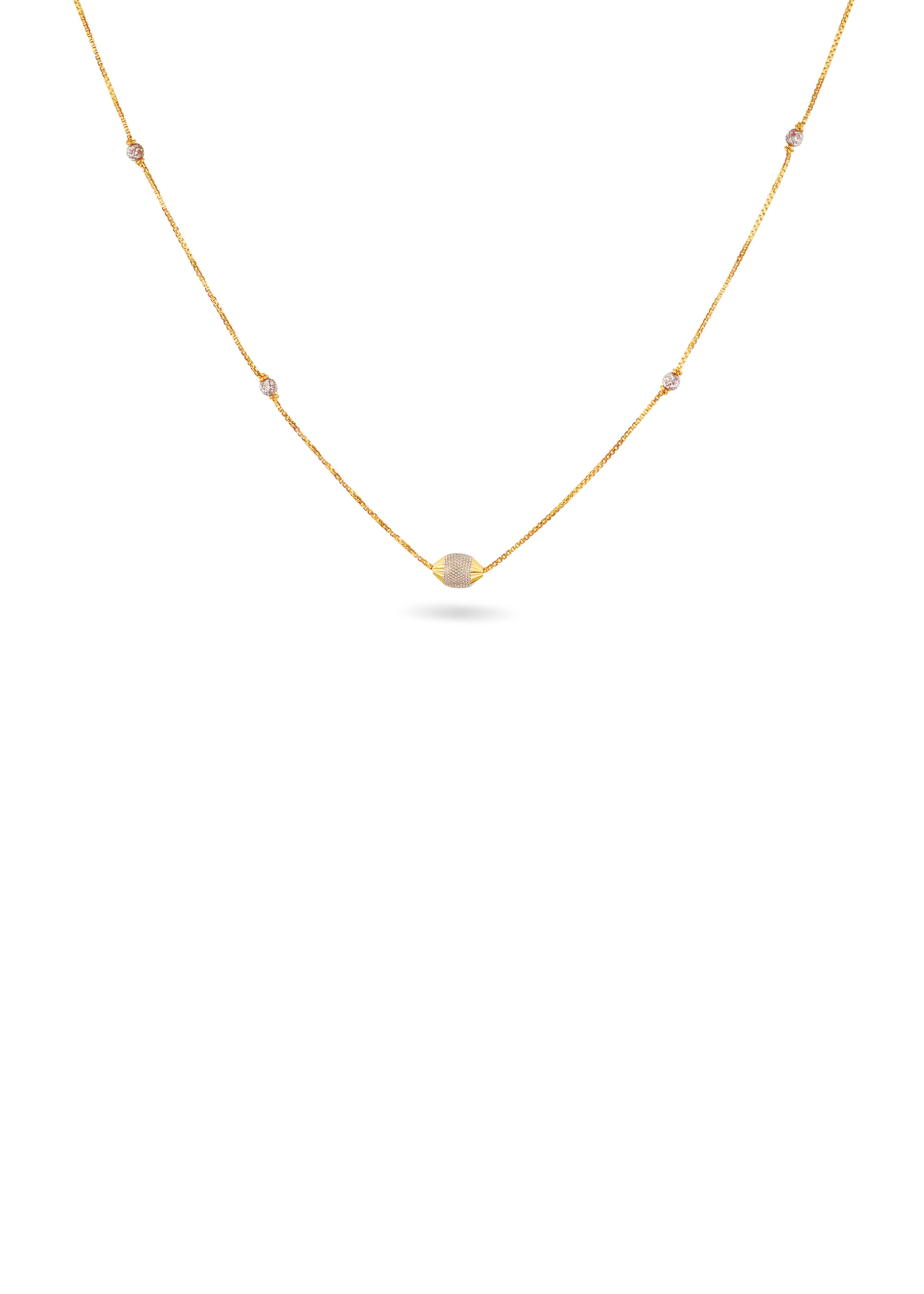 Sleek Rhodium Finish 22K Gold Chain