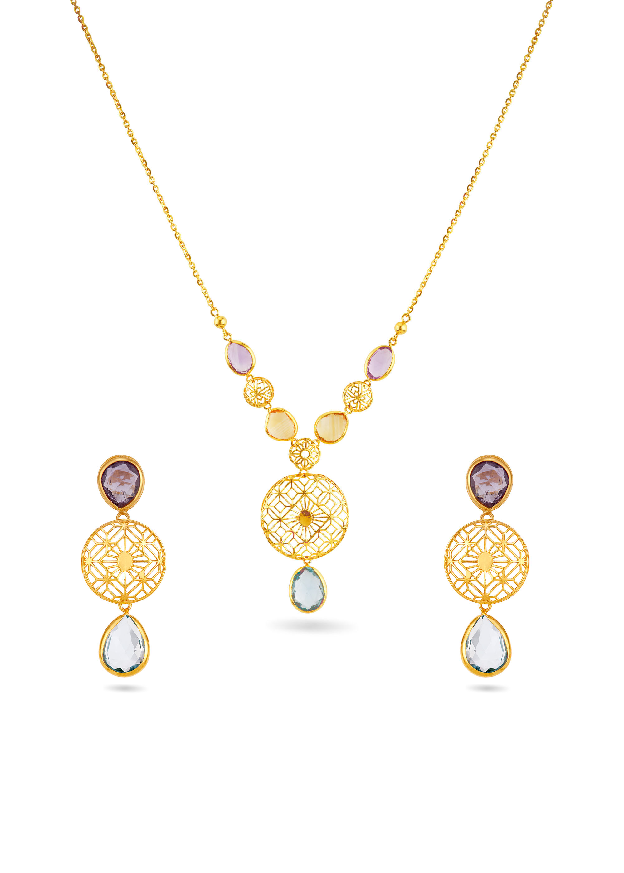 Prism Charm 22K Gold Neckwear Set