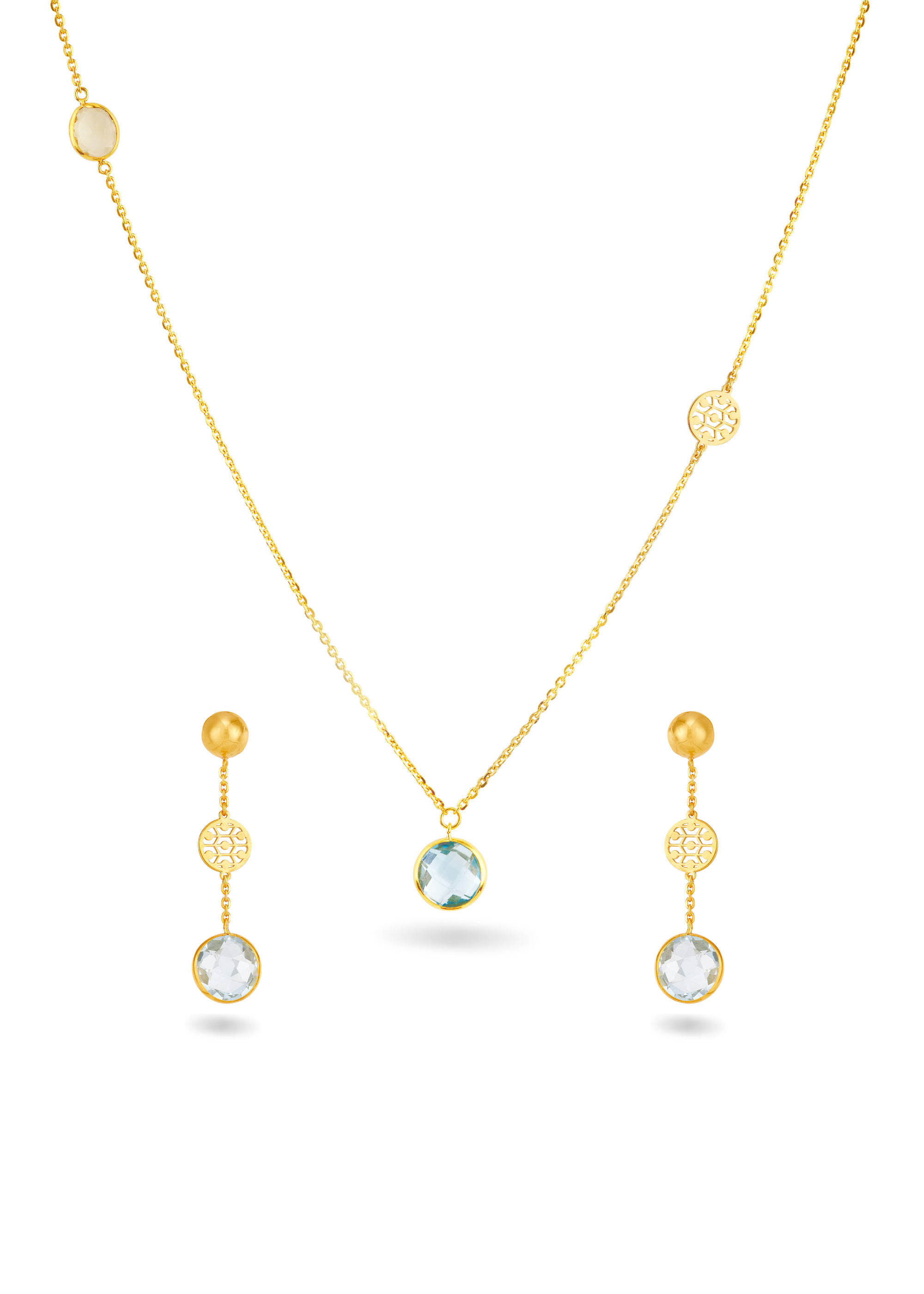 Radiant Round 22K Gold Neckwear Set