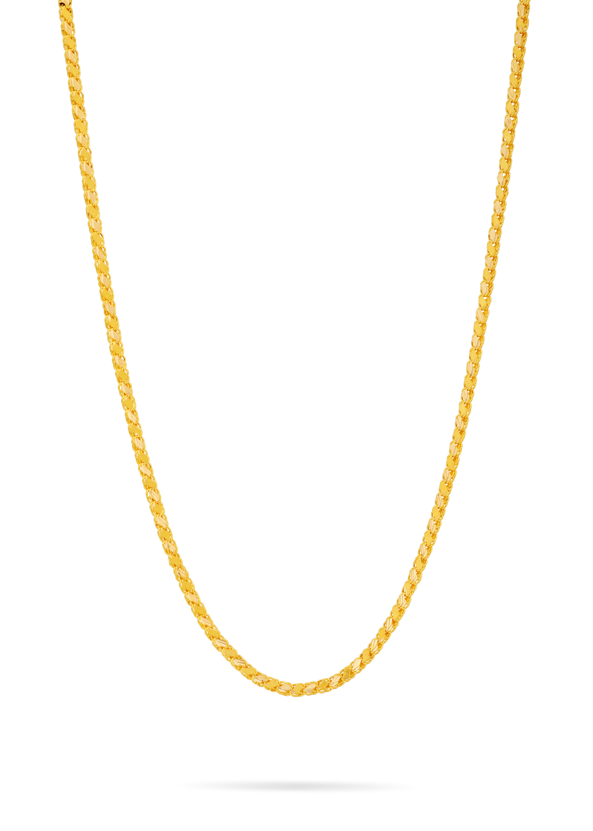 Leaf-Inspired Hollow 22K Gold Chain