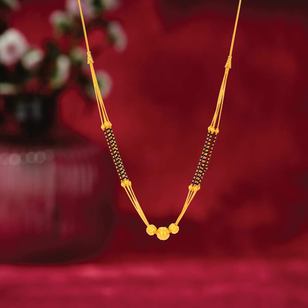 Rajkot Ball 22K Gold Black Mangalsutra
