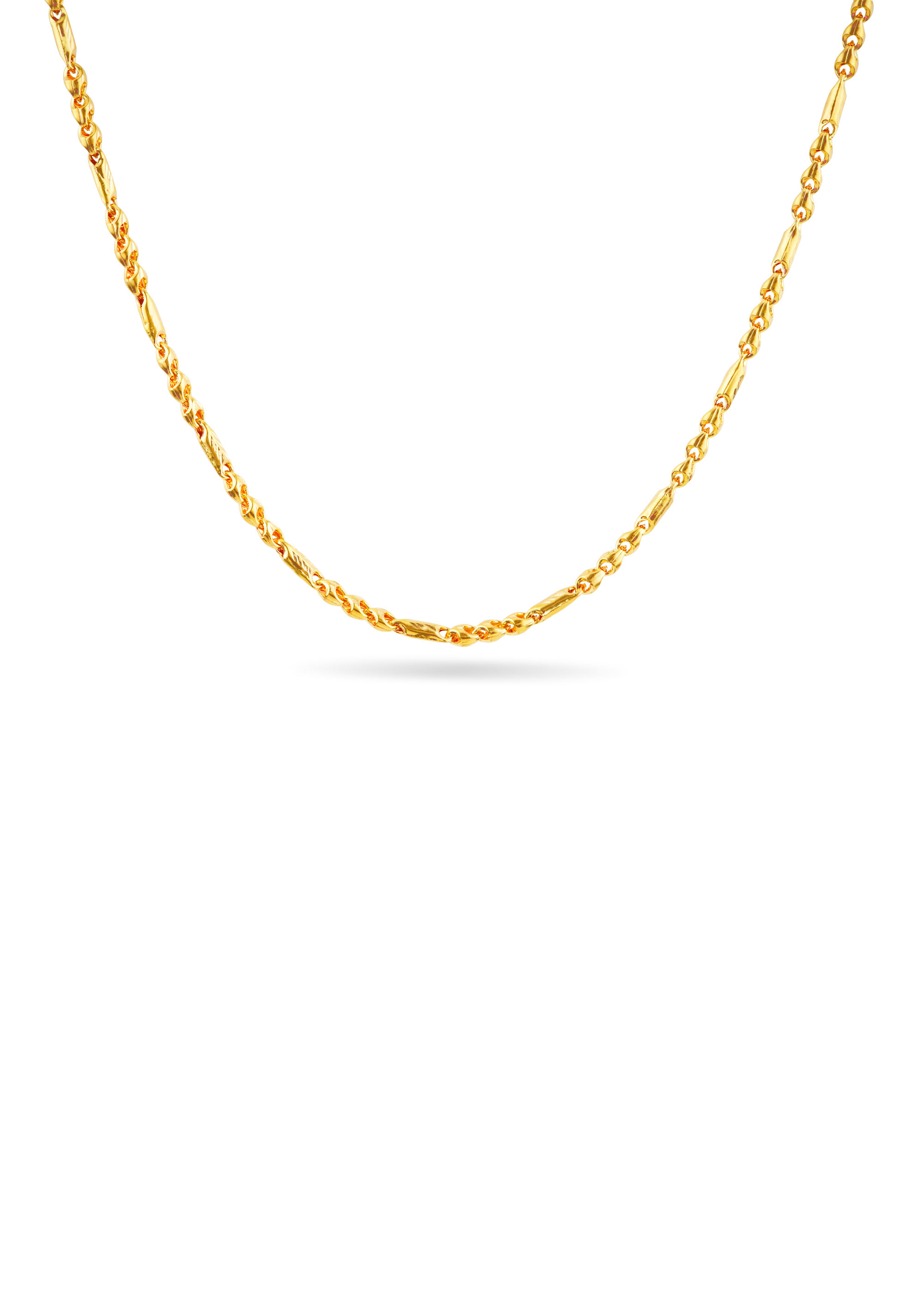 Bahubali Hollow 22K Gold Chain