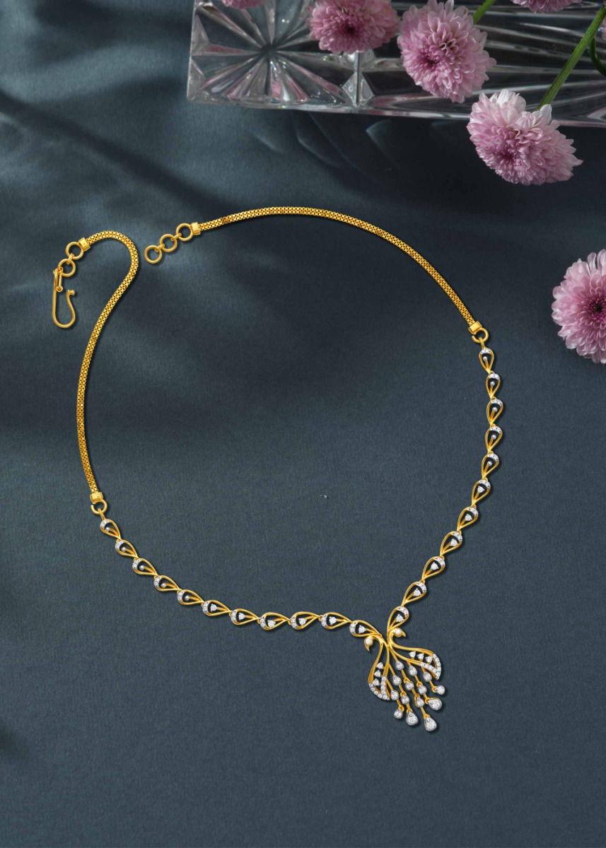 Delicate Mayur Diamond Necklace