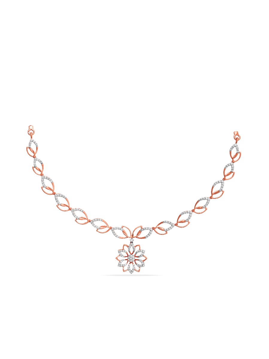 Foliage and Floral Diamond Necklace