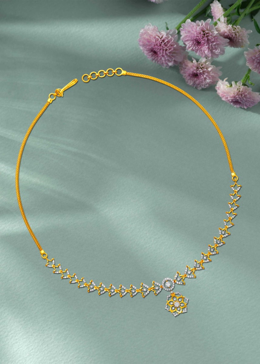 Floral Radiance Diamond Necklace