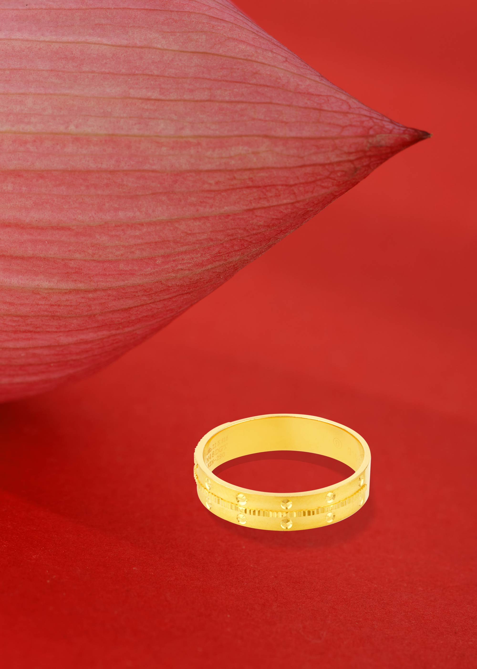 Solid Strength 22K Gold Bold Engagement Finger Ring