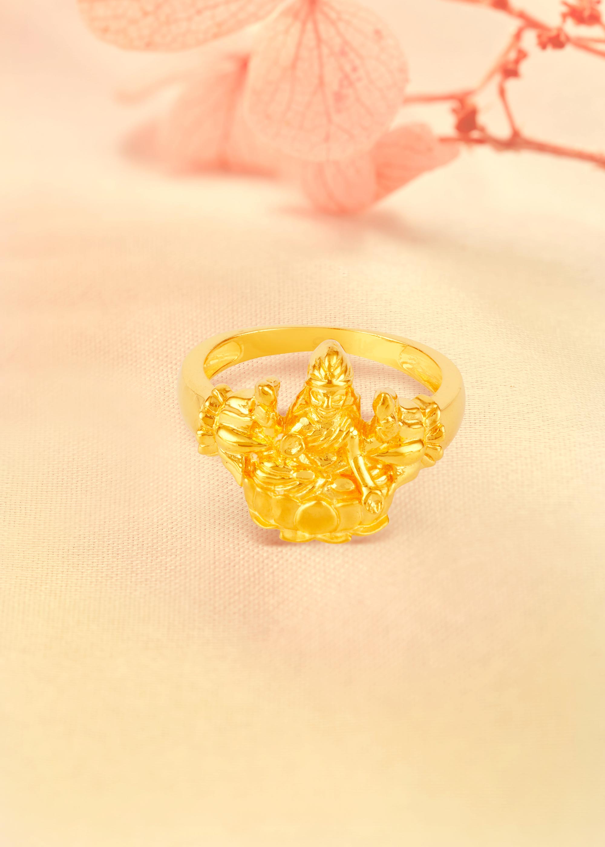 Goddess Lakshmi 22K Gold Finger Ring