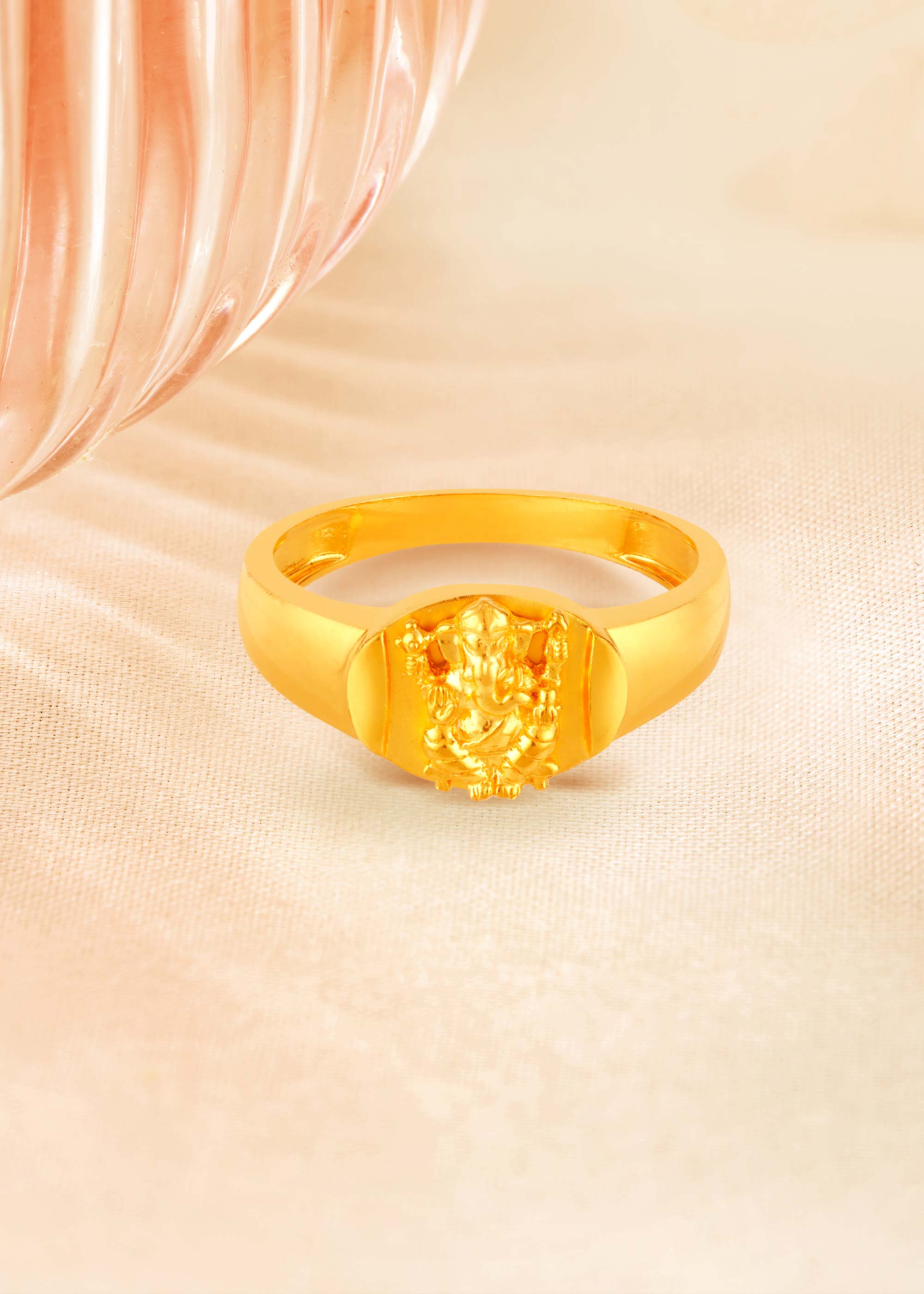 Sacred Aura 22K Gold Ganesh Finger Ring