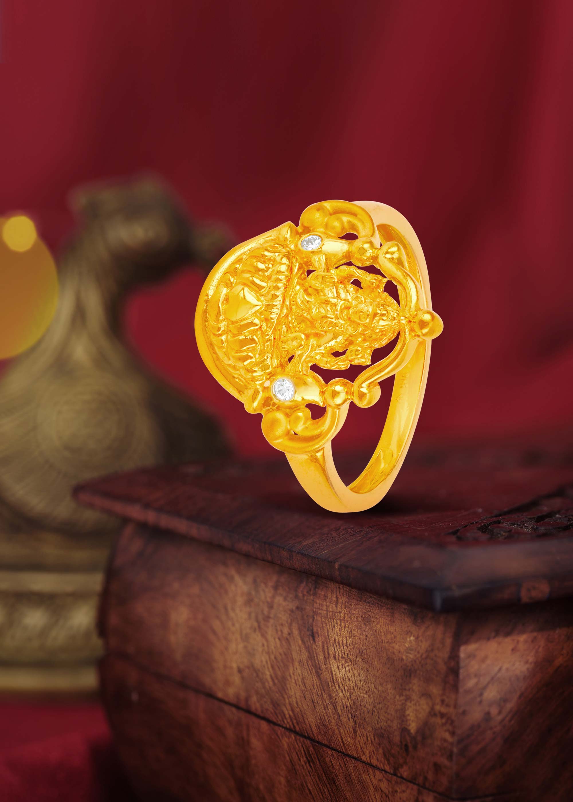 Lakshmi Blessings 22K Gold Divine Finger Ring