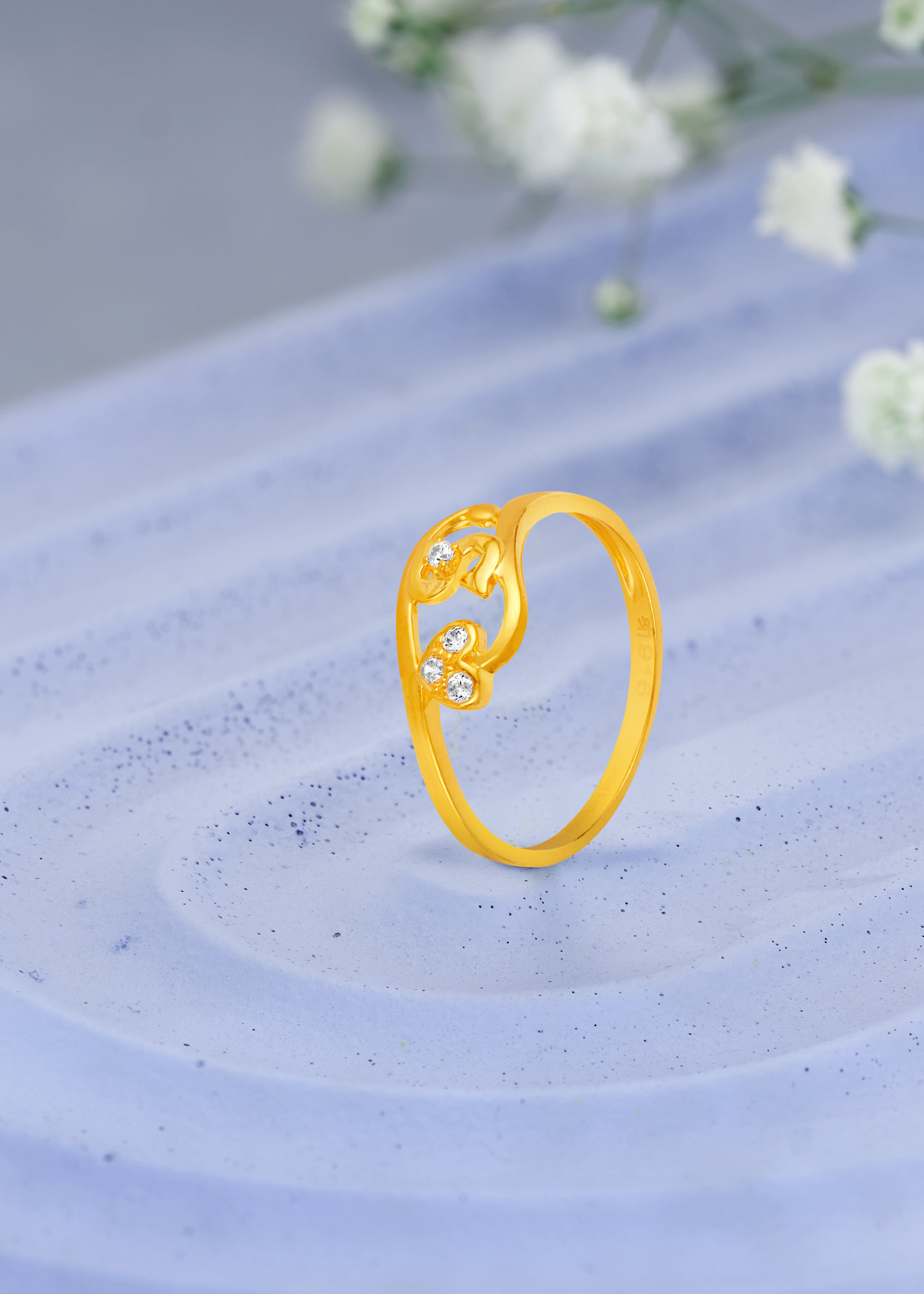 Alphabet 'S' 22K Gold Inspired Finger Ring