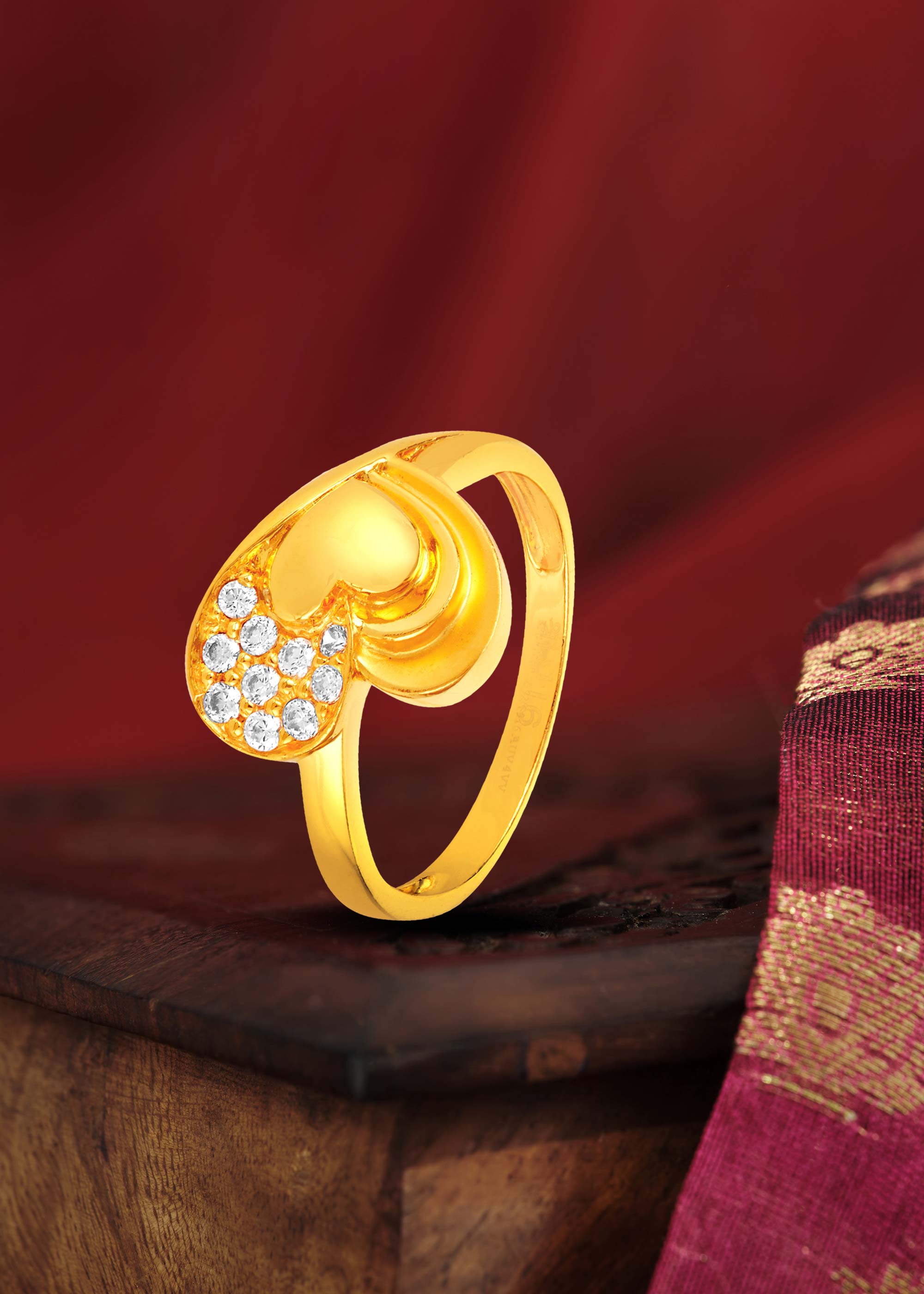 Heart Shape 22K Gold Finger Ring