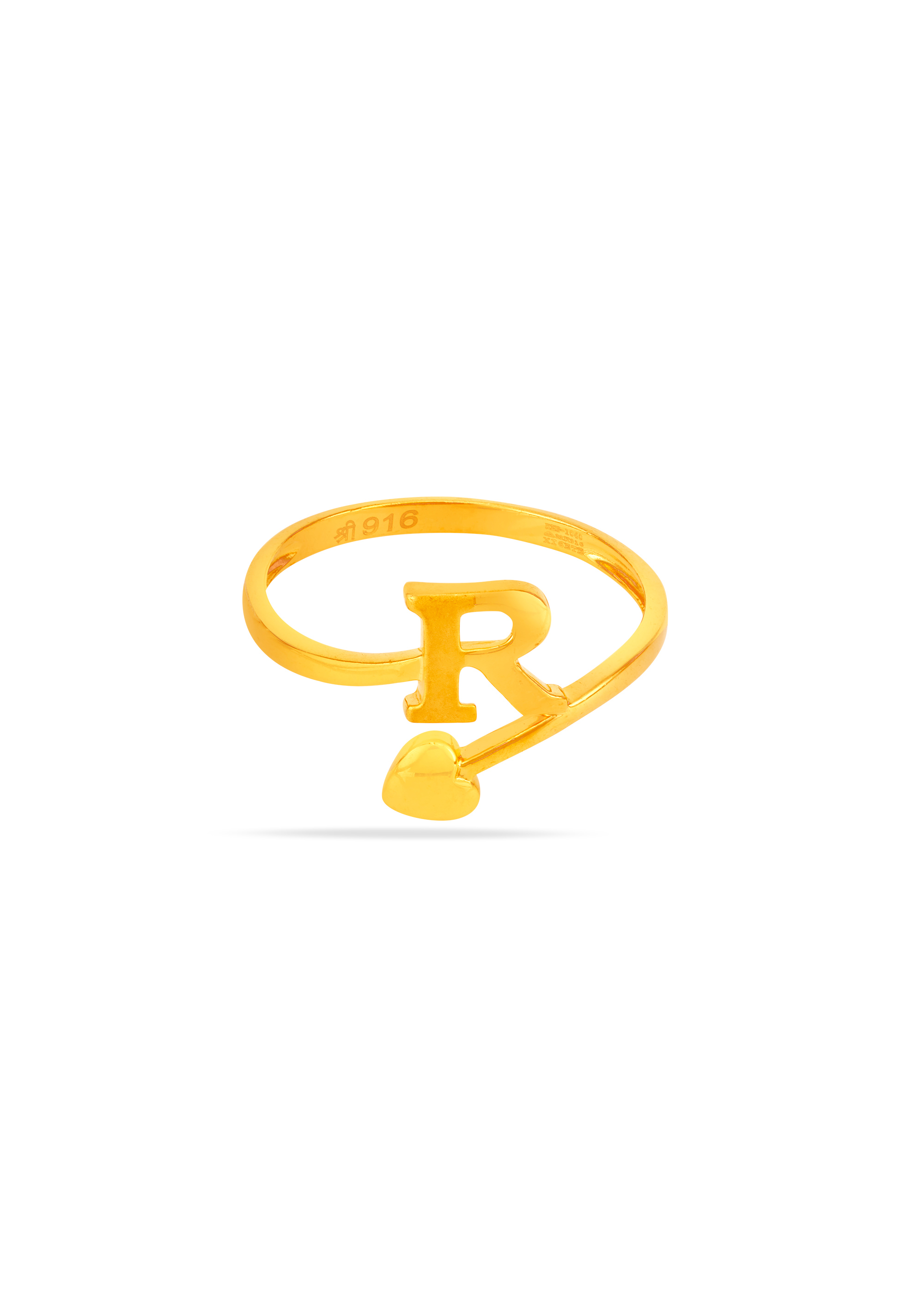 Alphabet 'R' Inspired 22K Gold Finger Ring