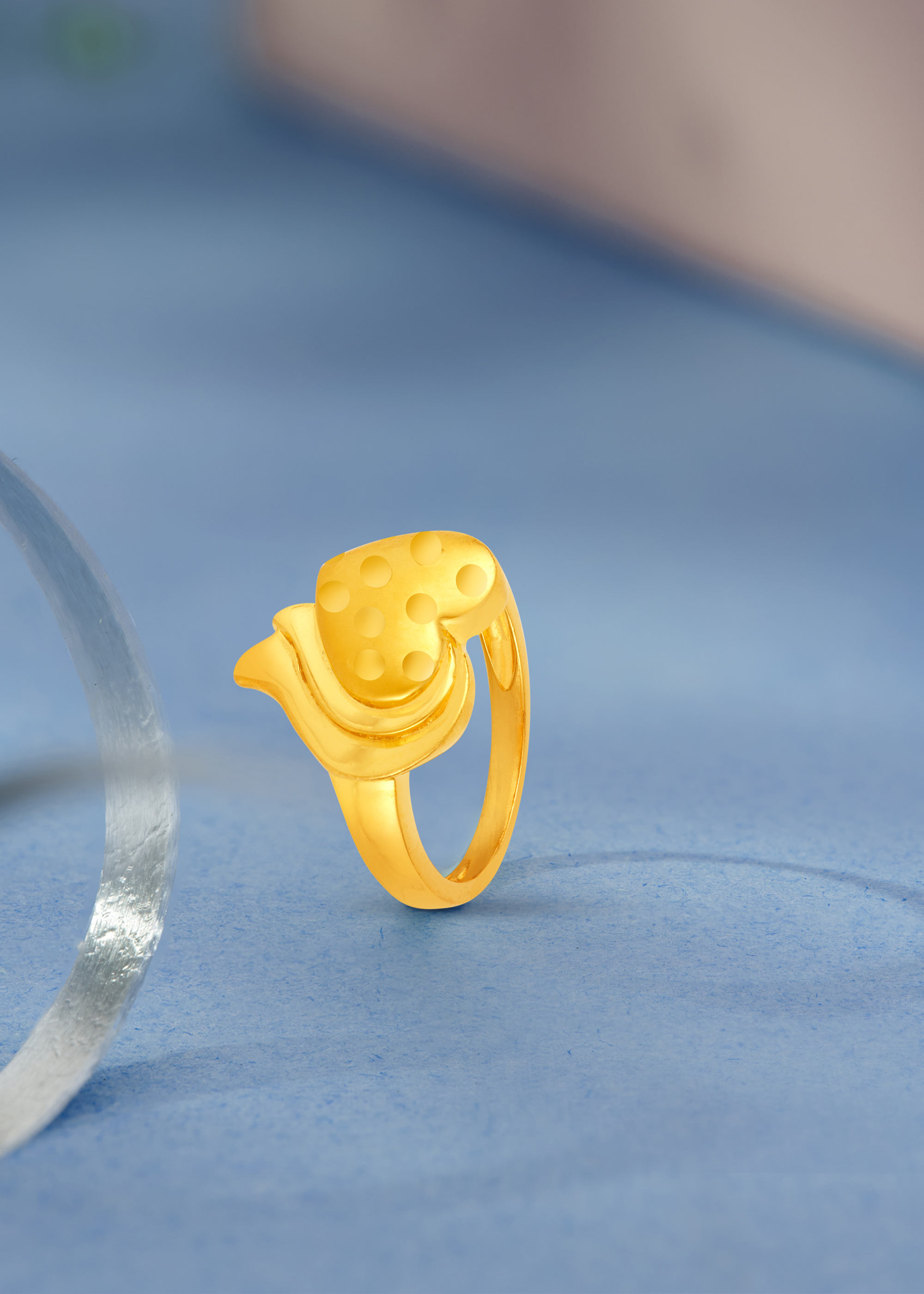 Heartfelt Elegance 22K Gold Finger Ring