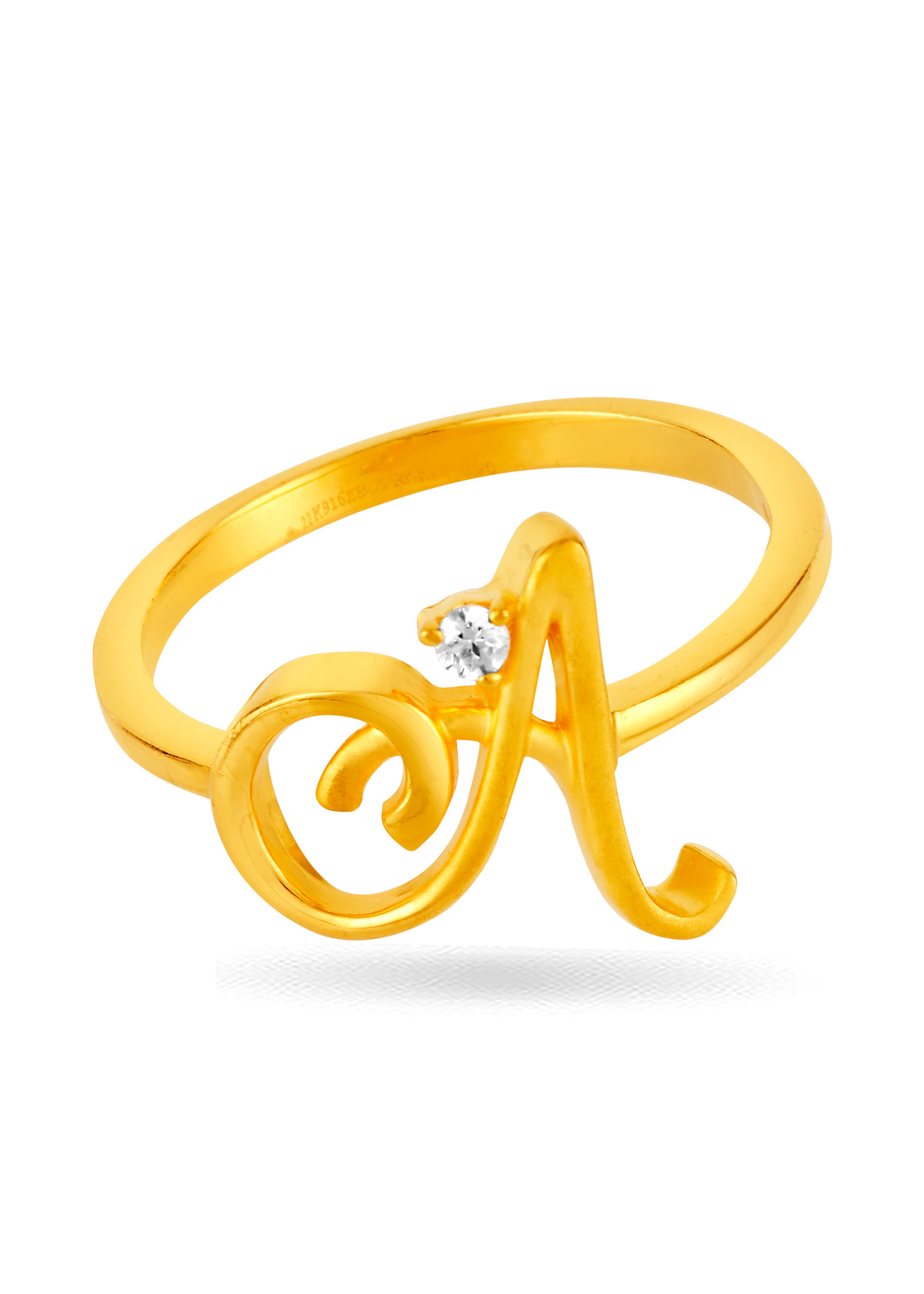 Alphabet 'A' 22K Gold Inspired Finger Ring