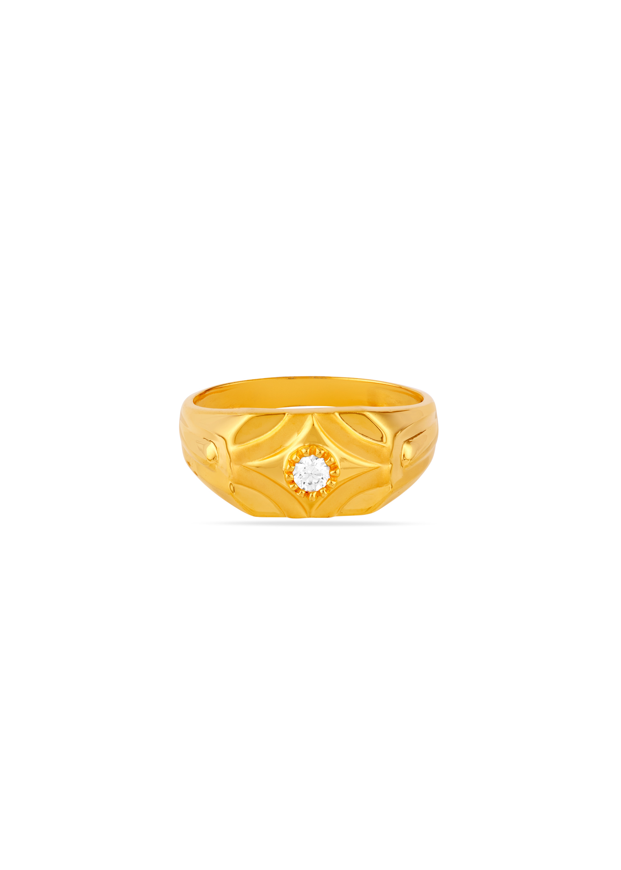 Linear Luxe 22K Gold Stone Finger Ring