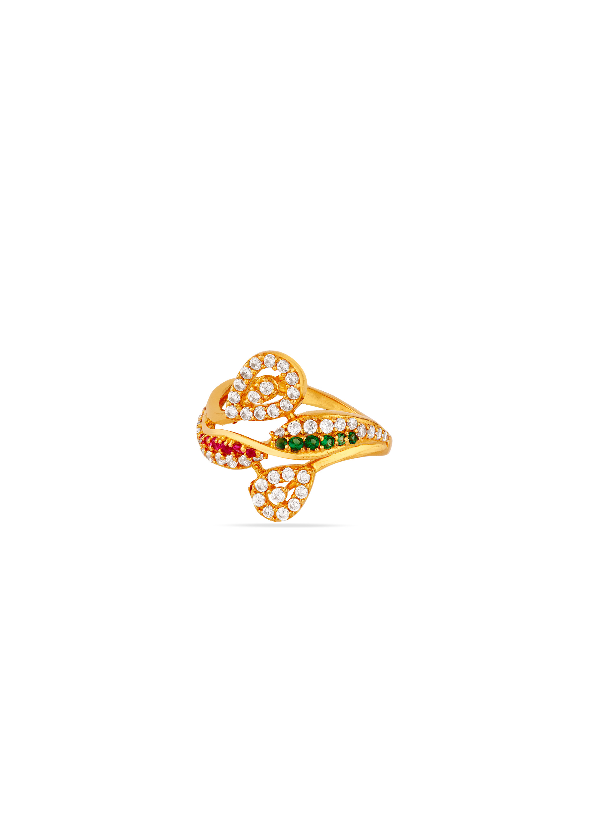 Emerald Glow 22K Gold Party Finger Ring