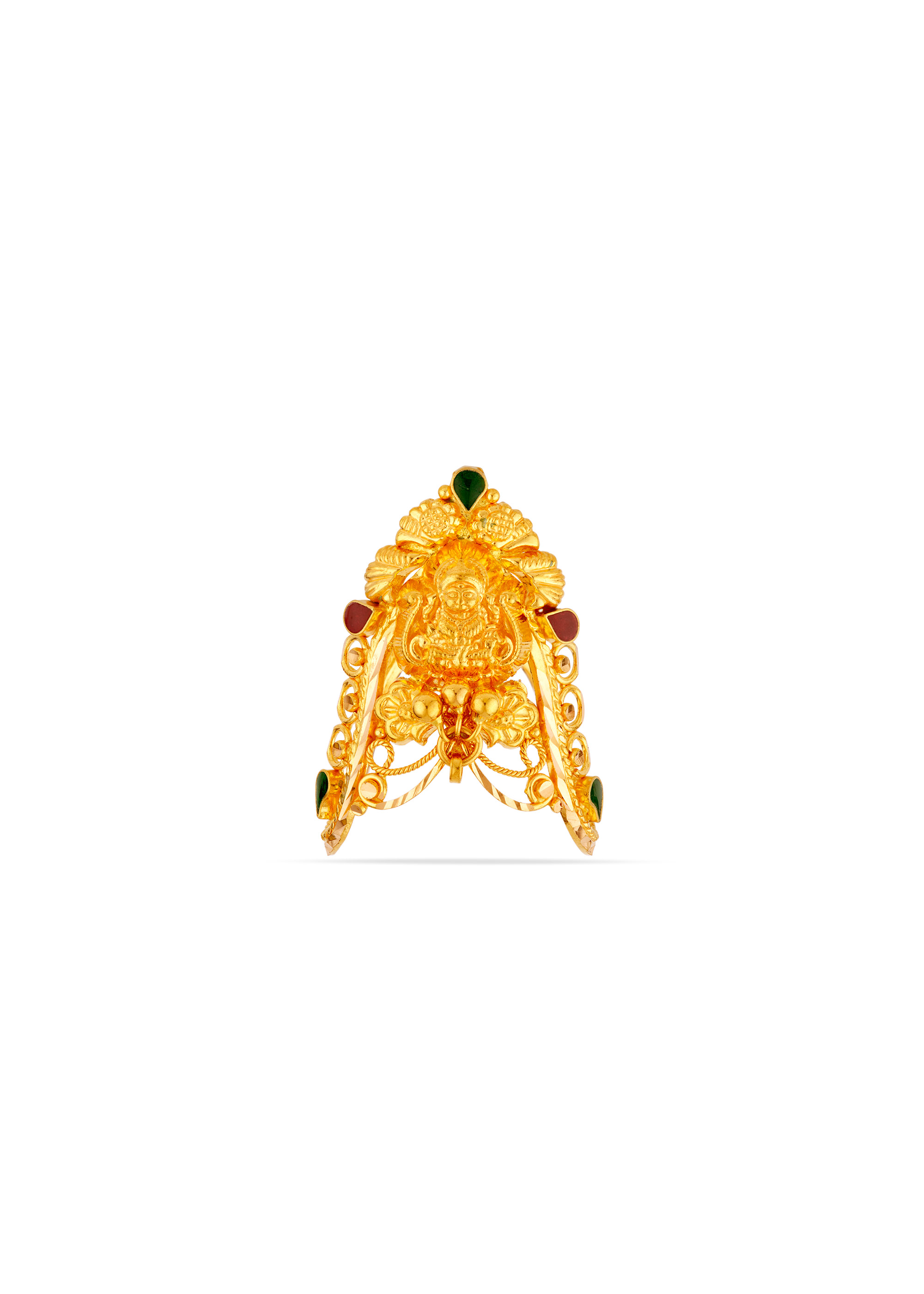 Divine Bloom 22K Gold Lakshmi Party Finger Ring