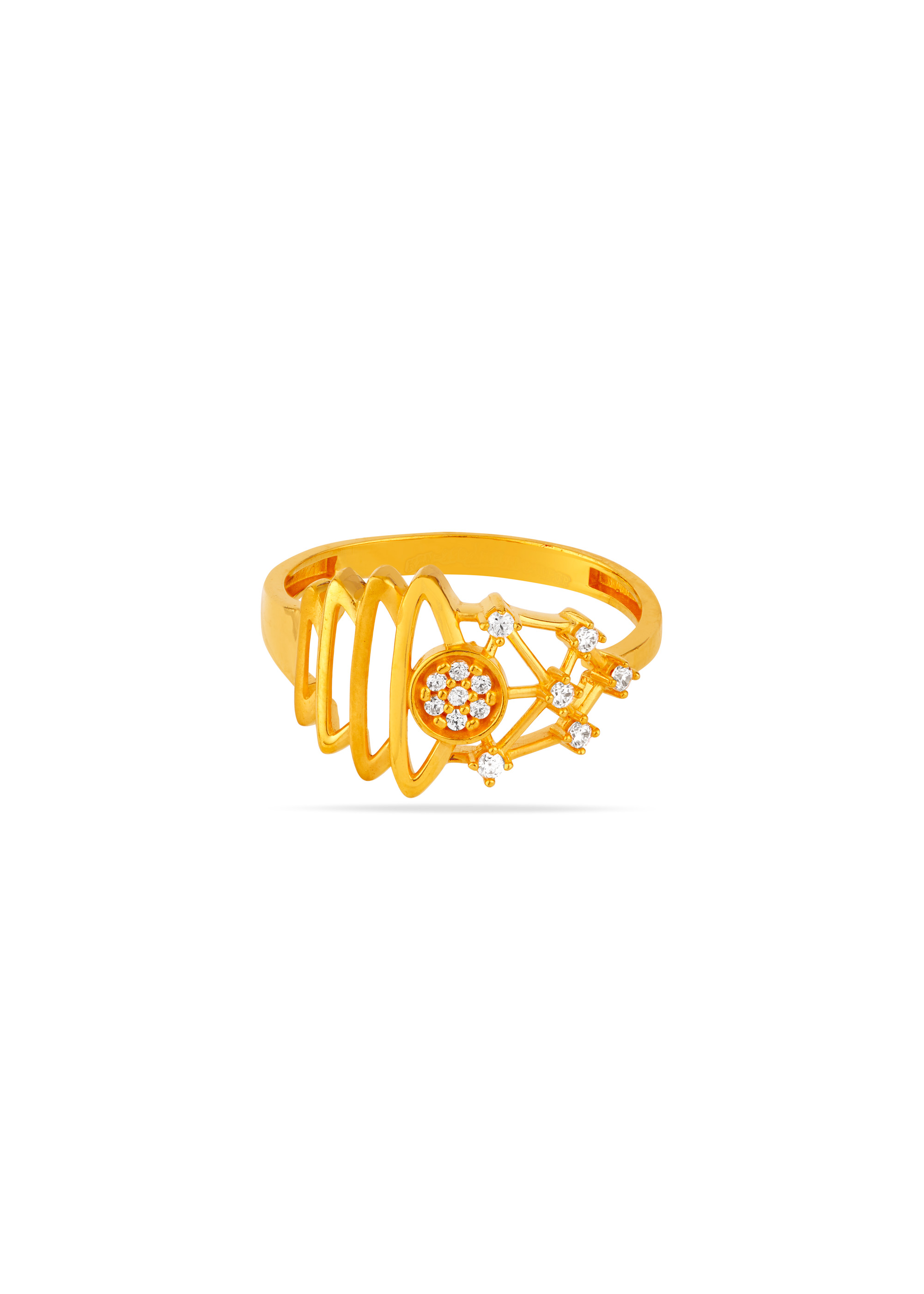 Zigzag Sparkle 22K Gold Finger Ring