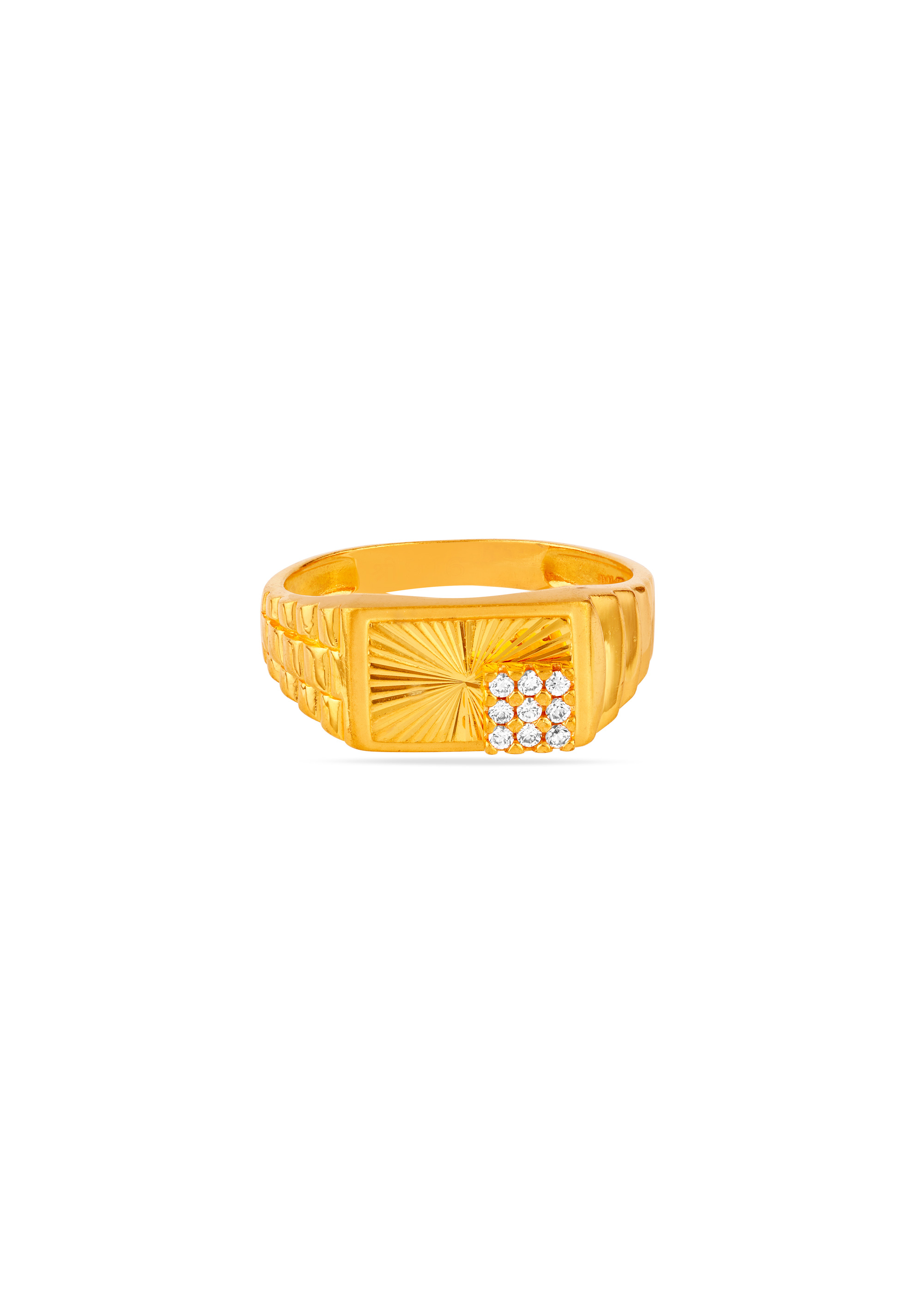 Urban Line Pave 22K Gold Finger Ring
