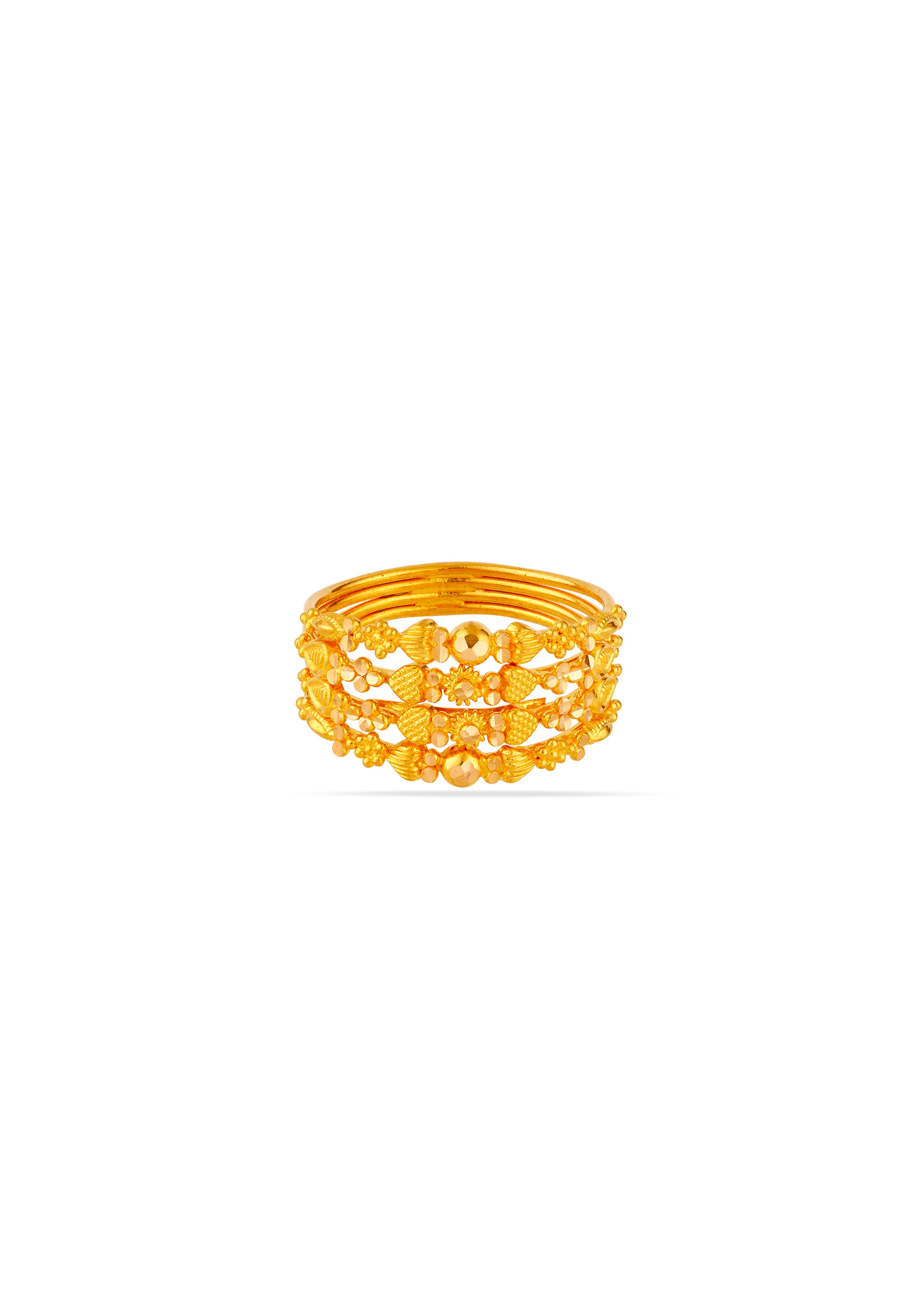 Floral Whispers 22K Gold Spiral Finger Ring