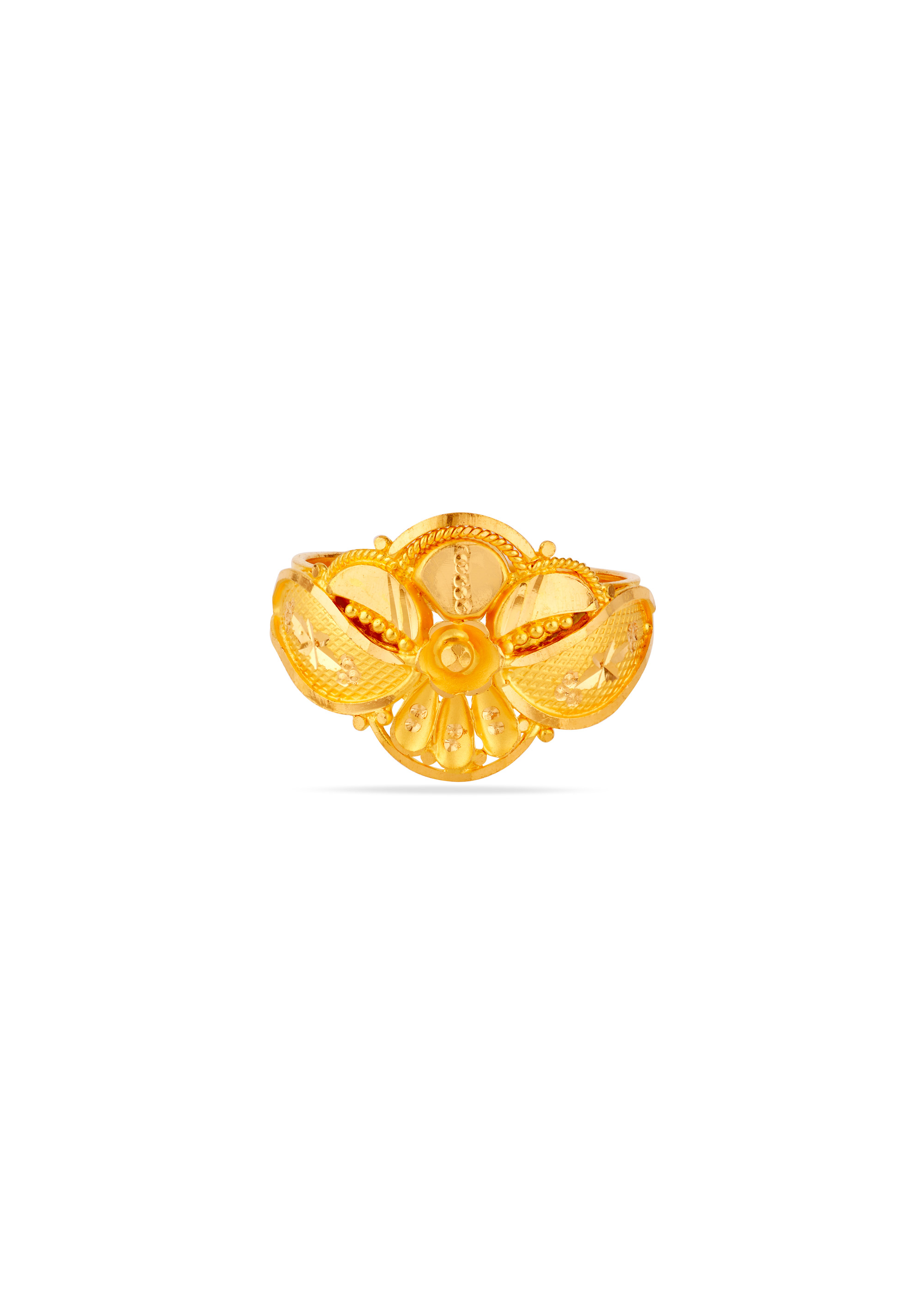 Blossom Craft 22K Gold Floral Finger Ring