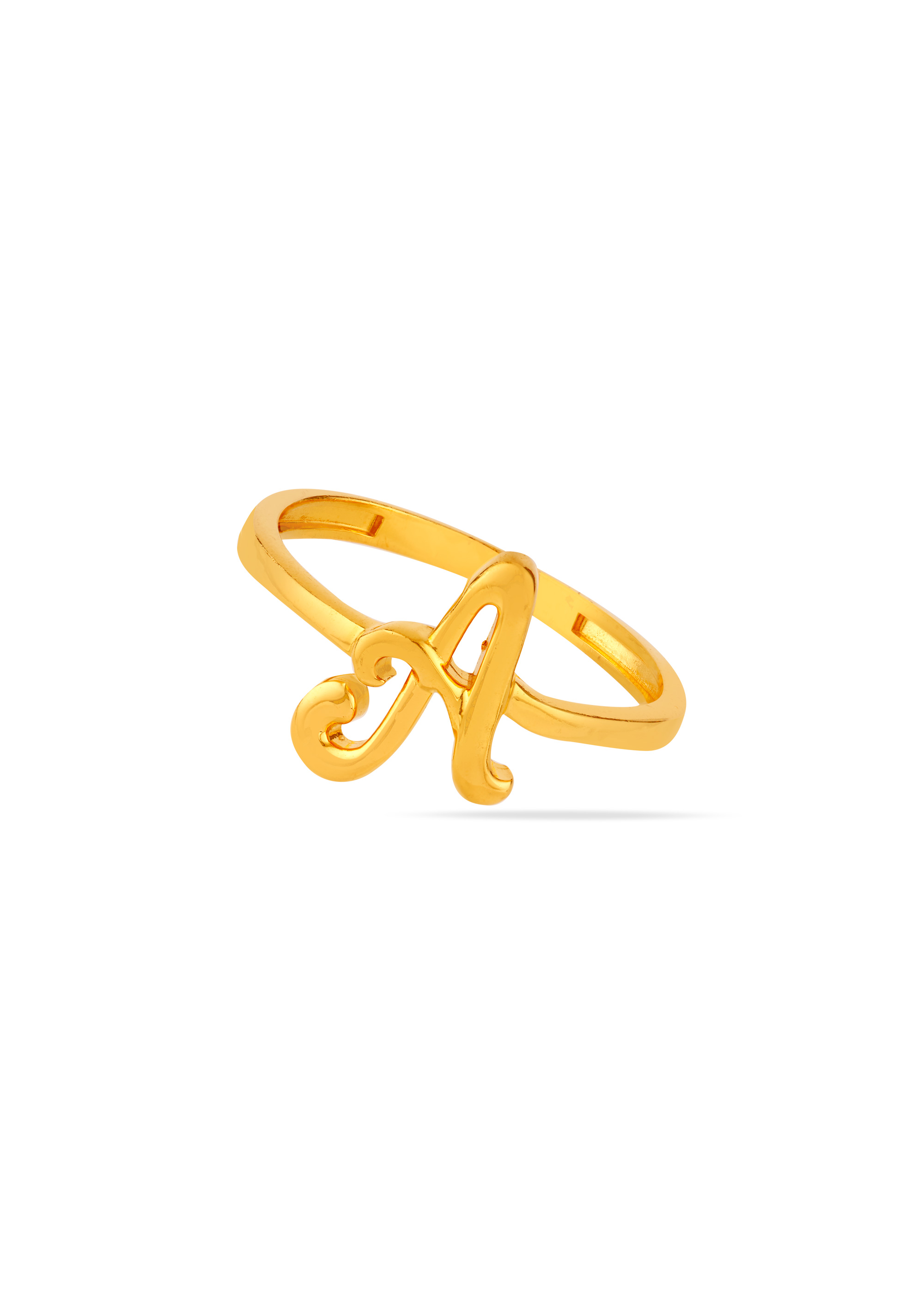 Charming Alphabet 'A' 22K Gold Finger Ring