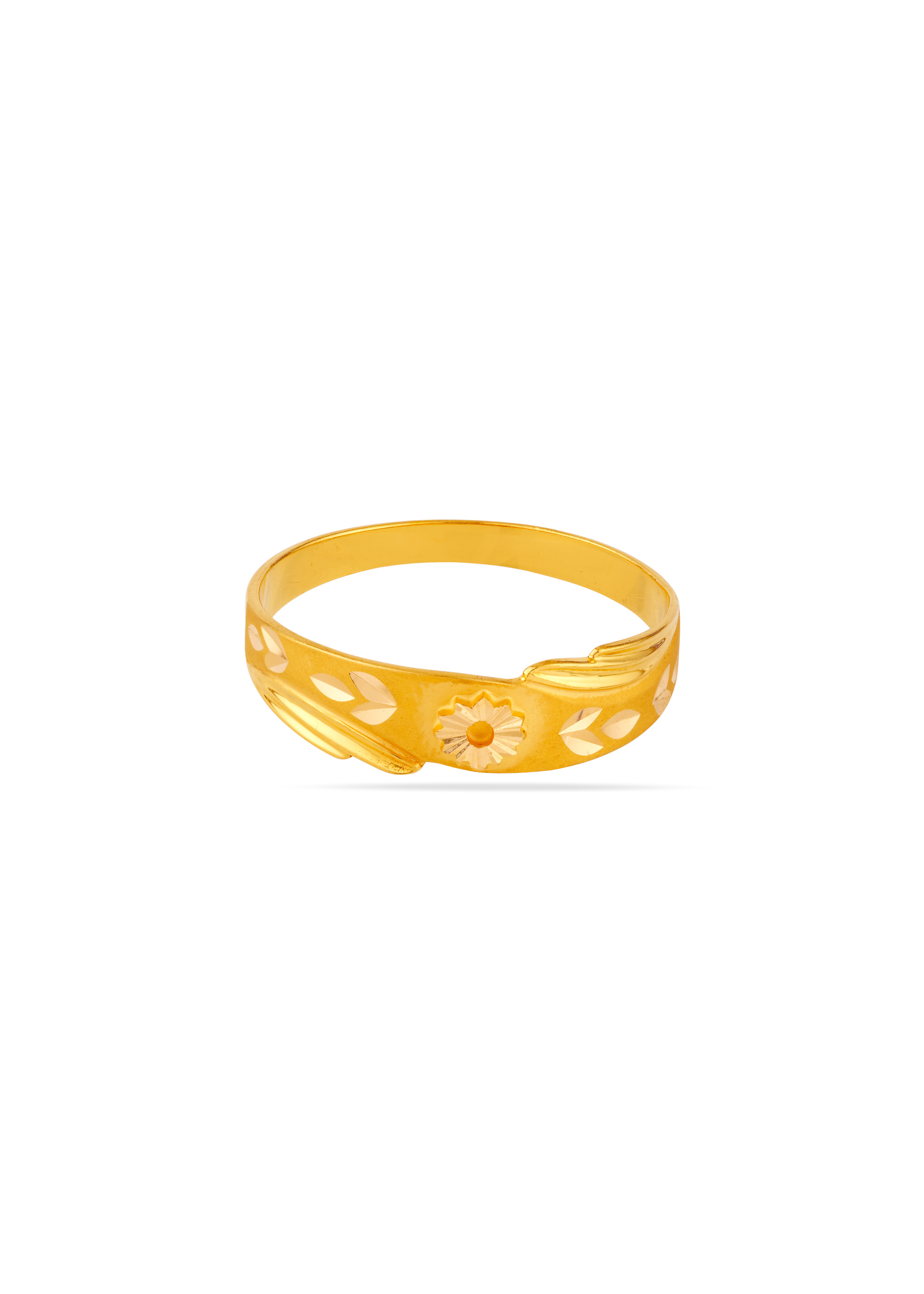 Breeze Bloom Engraved 22K Gold Finger Ring