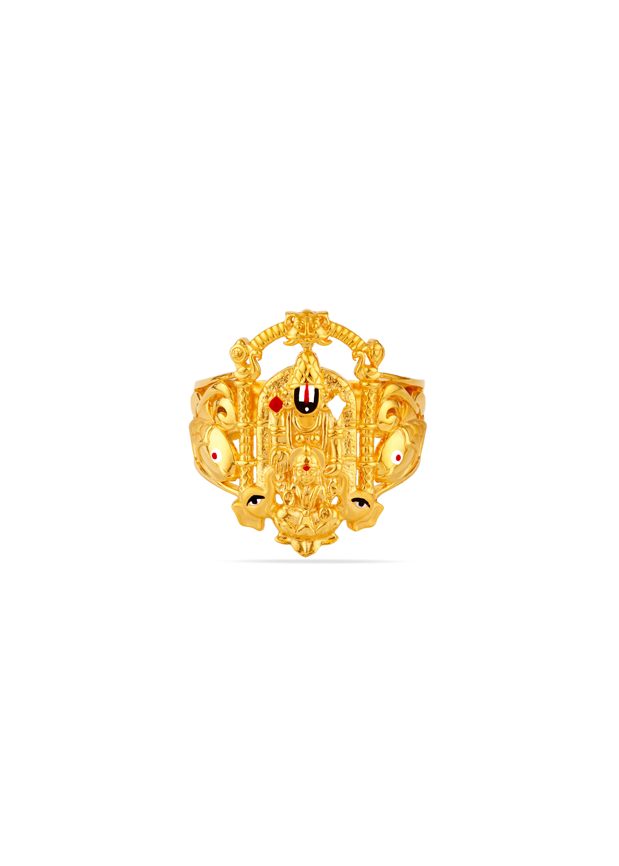 Sparkling Divine 22K Gold Balaji Finger Ring