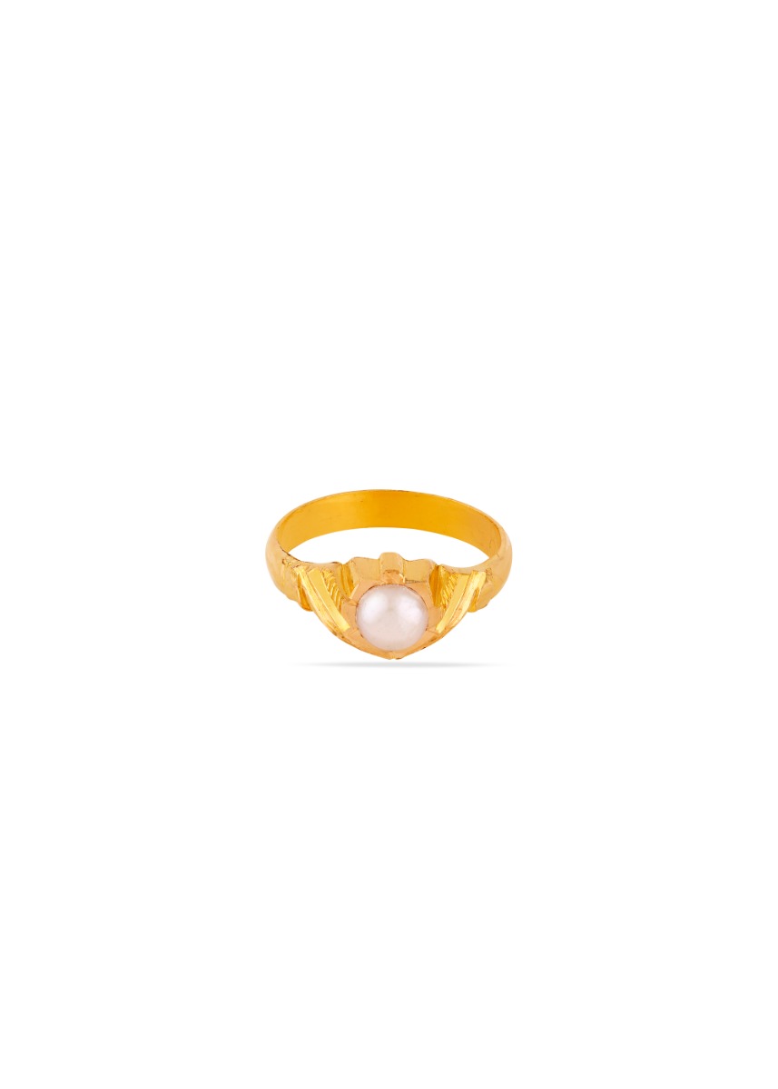 Pearl Bloom 22K Gold Nellore Finger Ring