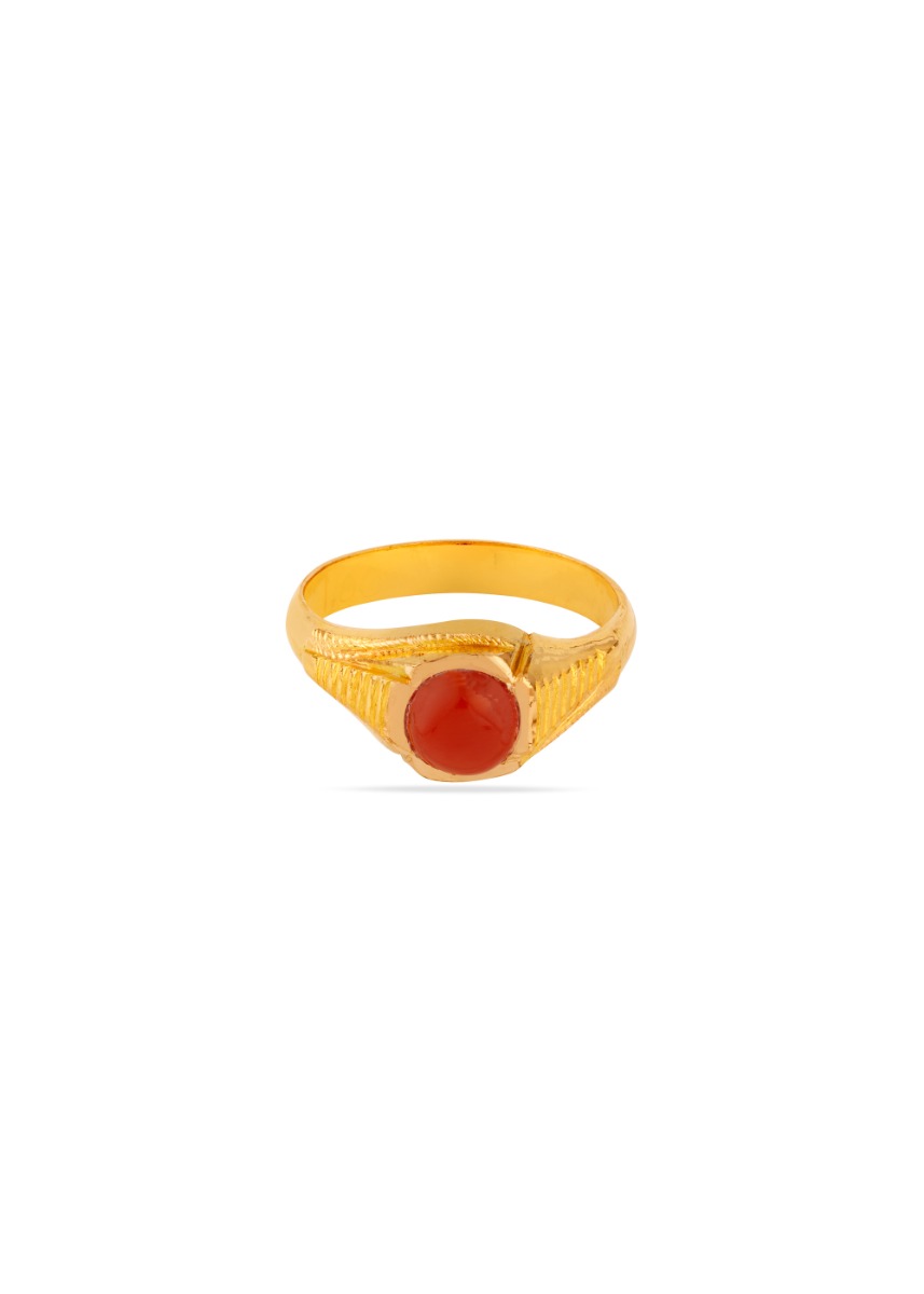 Ember Bloom 22K Gold Coral Finger Ring