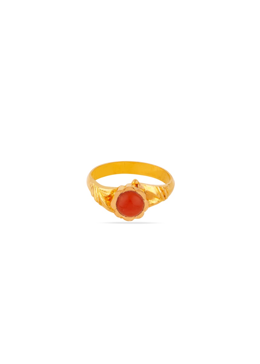 Tiny Traditions 22K Gold Coral Finger Ring