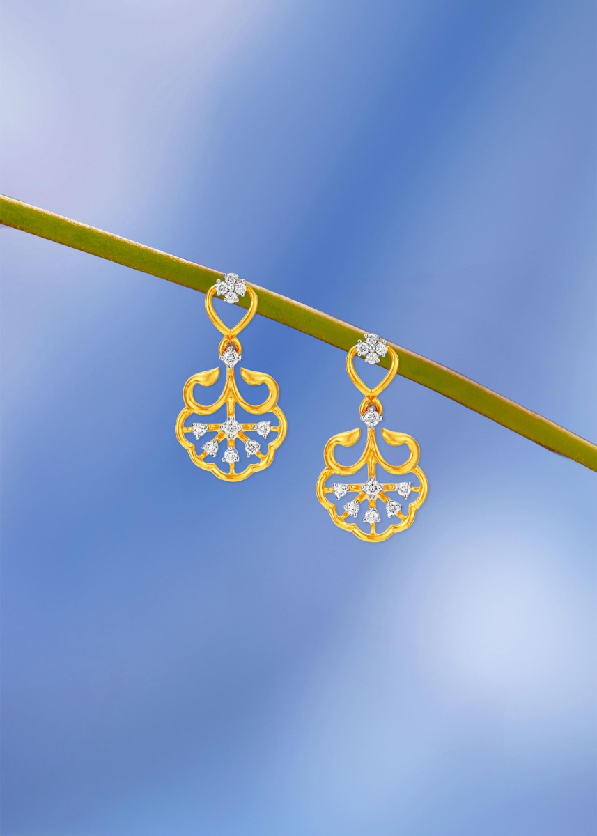 Royal Peacock Diamond Hanging Earring
