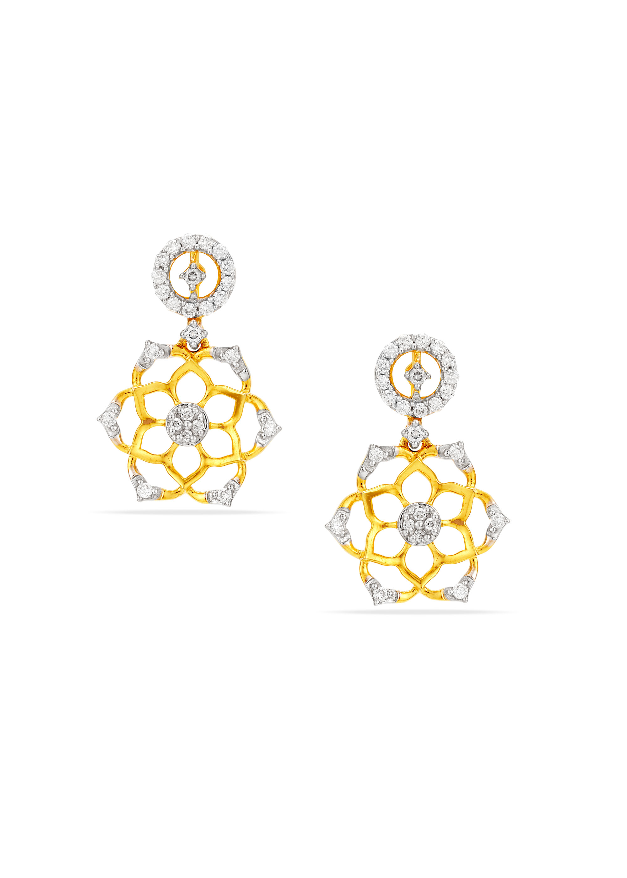 Floral Charming Diamond Hanging Earring