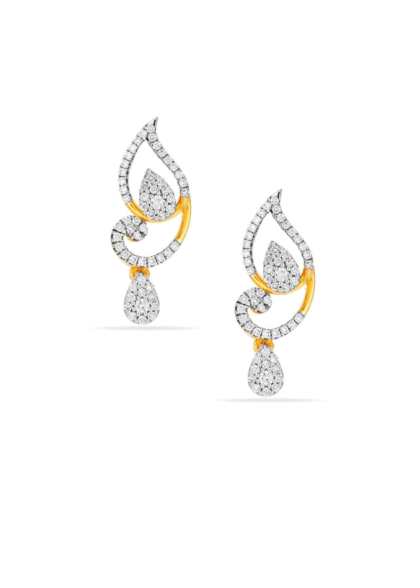 Paisley Charm Diamond Hanging Earring