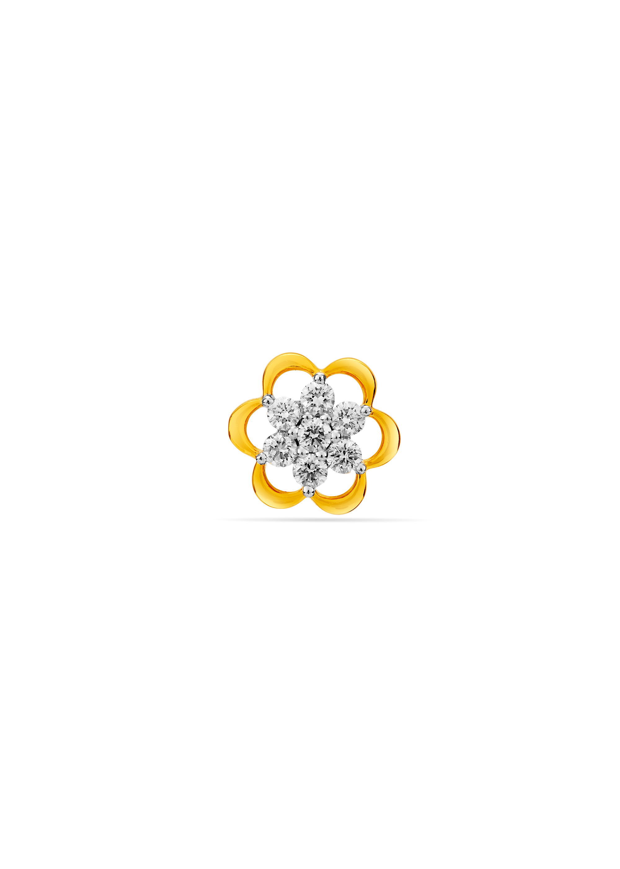 Luminous Floral Diamond Nose Pin