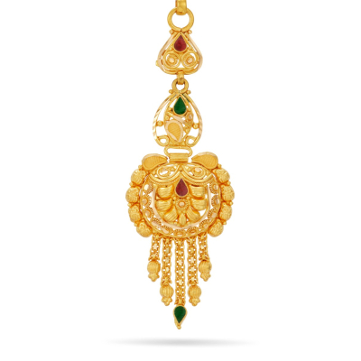Pear Perfection 22K Gold Artistic Maang Tikka
