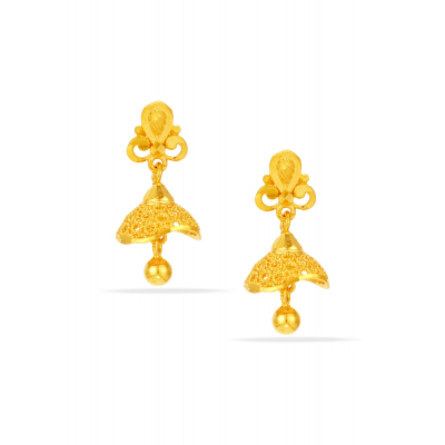 Tower-Shaped Fancy 22K Gold Jhumka Earring