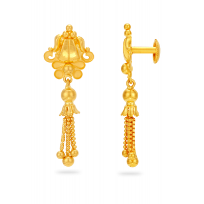 Enchanting Chain 22K Gold Hanging Earring